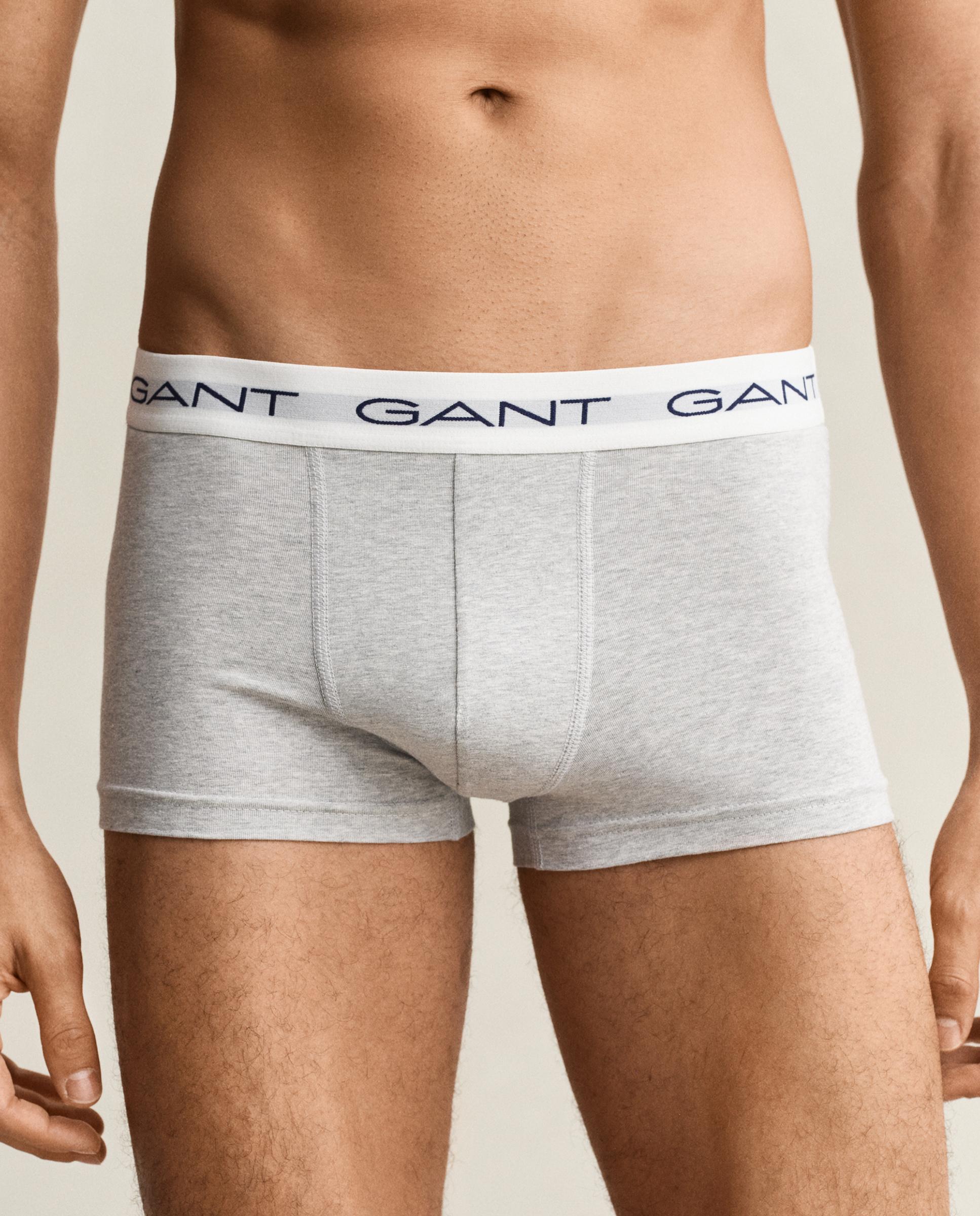 Pack de tres bóxers de punto de hombre elásticos de pernera corta - Gant - Gris Gris-3