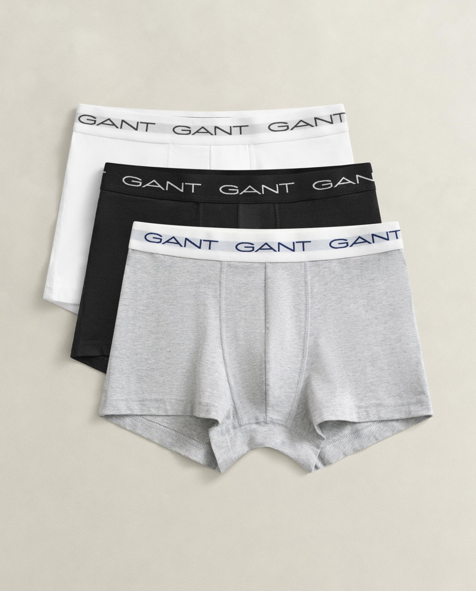 Pack de tres bóxers de punto de hombre elásticos de pernera corta - Gant - Gris Gris-4