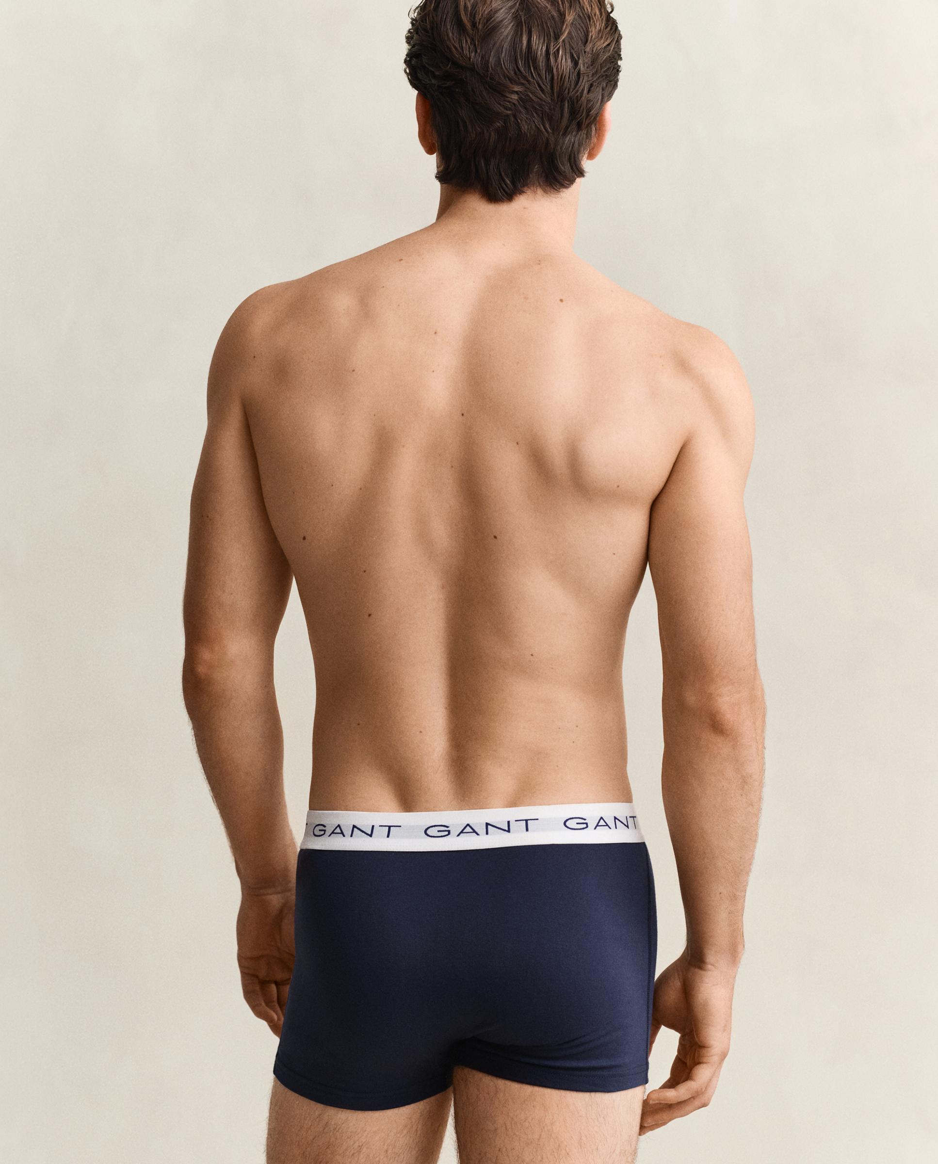 Pack de tres bóxers de punto de hombre elásticos de pernera corta - Gant - Azul / Blanco Azul / Blanco-2