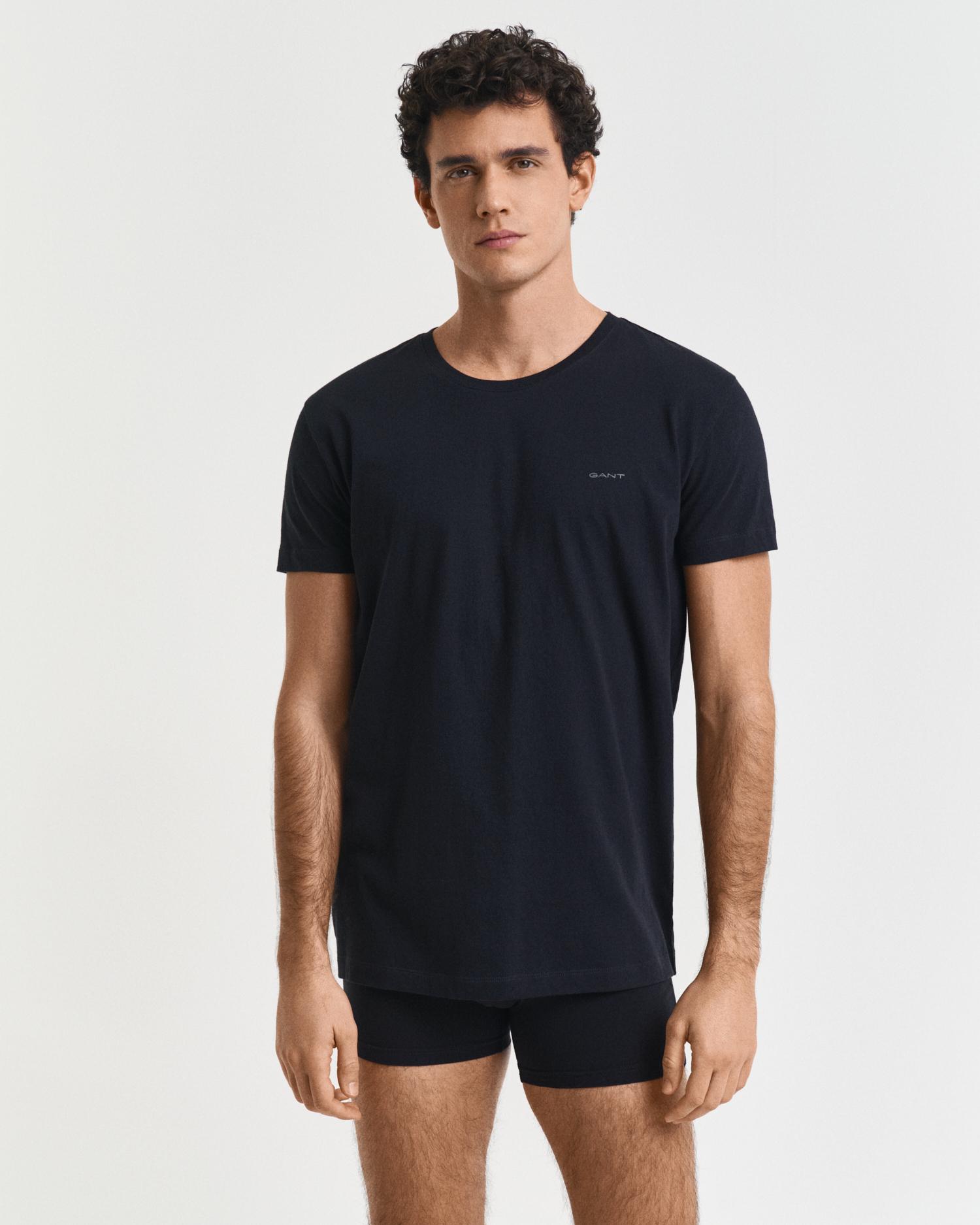 Pack de dos camisetas interiores de cuello redondo y manga corta - Gant - Negro Negro-4