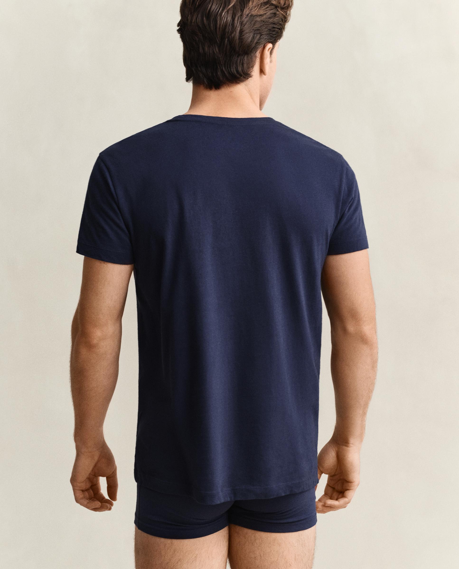 Pack de dos camisetas interiores de cuello redondo y manga corta - Gant - Azul marino Azul marino-2