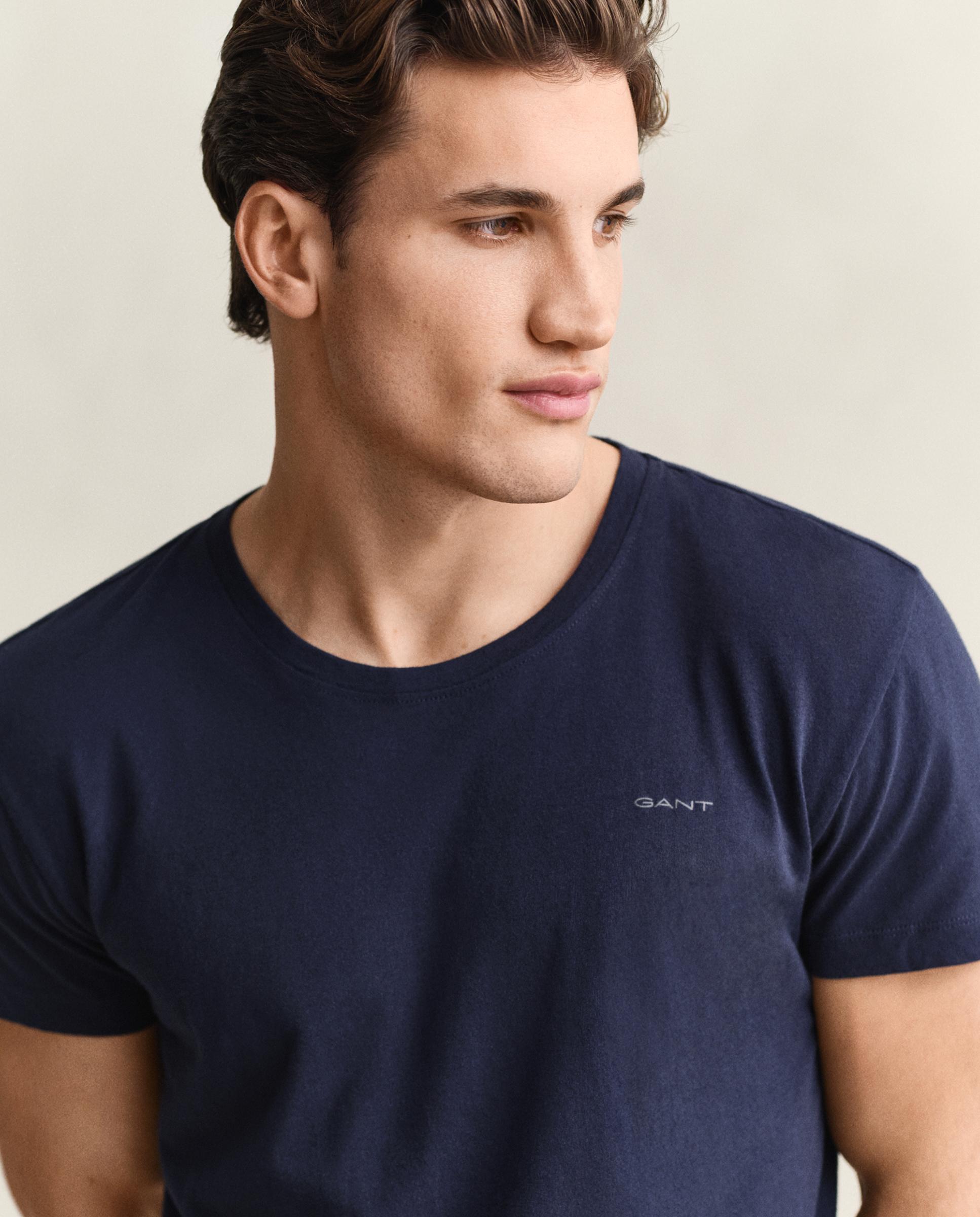 Pack de dos camisetas interiores de cuello redondo y manga corta - Gant - Azul marino Azul marino-3