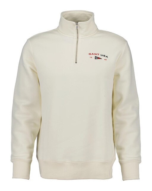 Imagen 0 de Sudadera de hombre con media cremallera y dibujo en el pecho