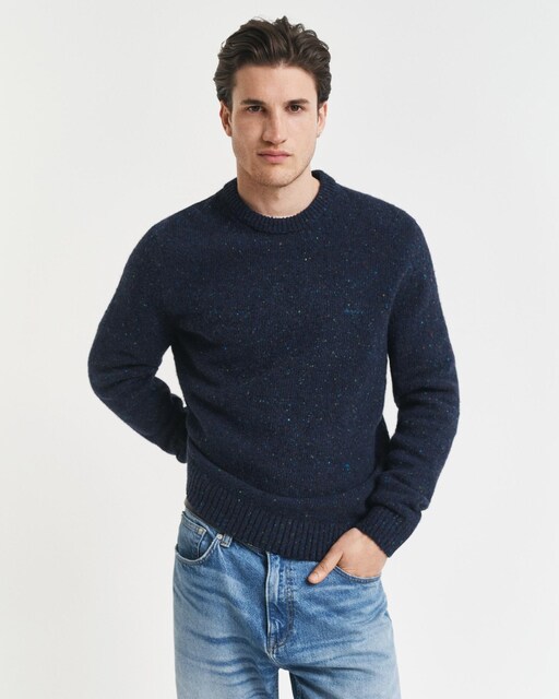 Imagen 0 de Jersey de hombre de cuello redondo con tejido nepps