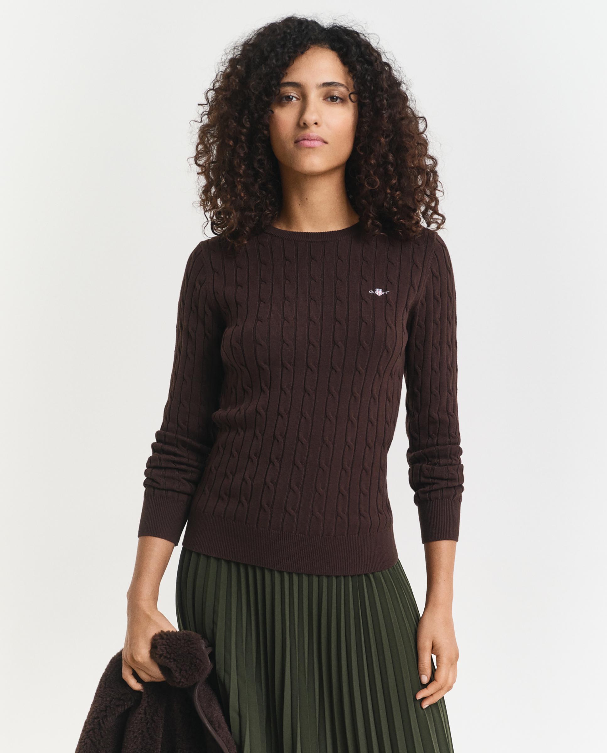 Jersey de mujer de manga larga con logo - Gant - Marrón Marrón-1