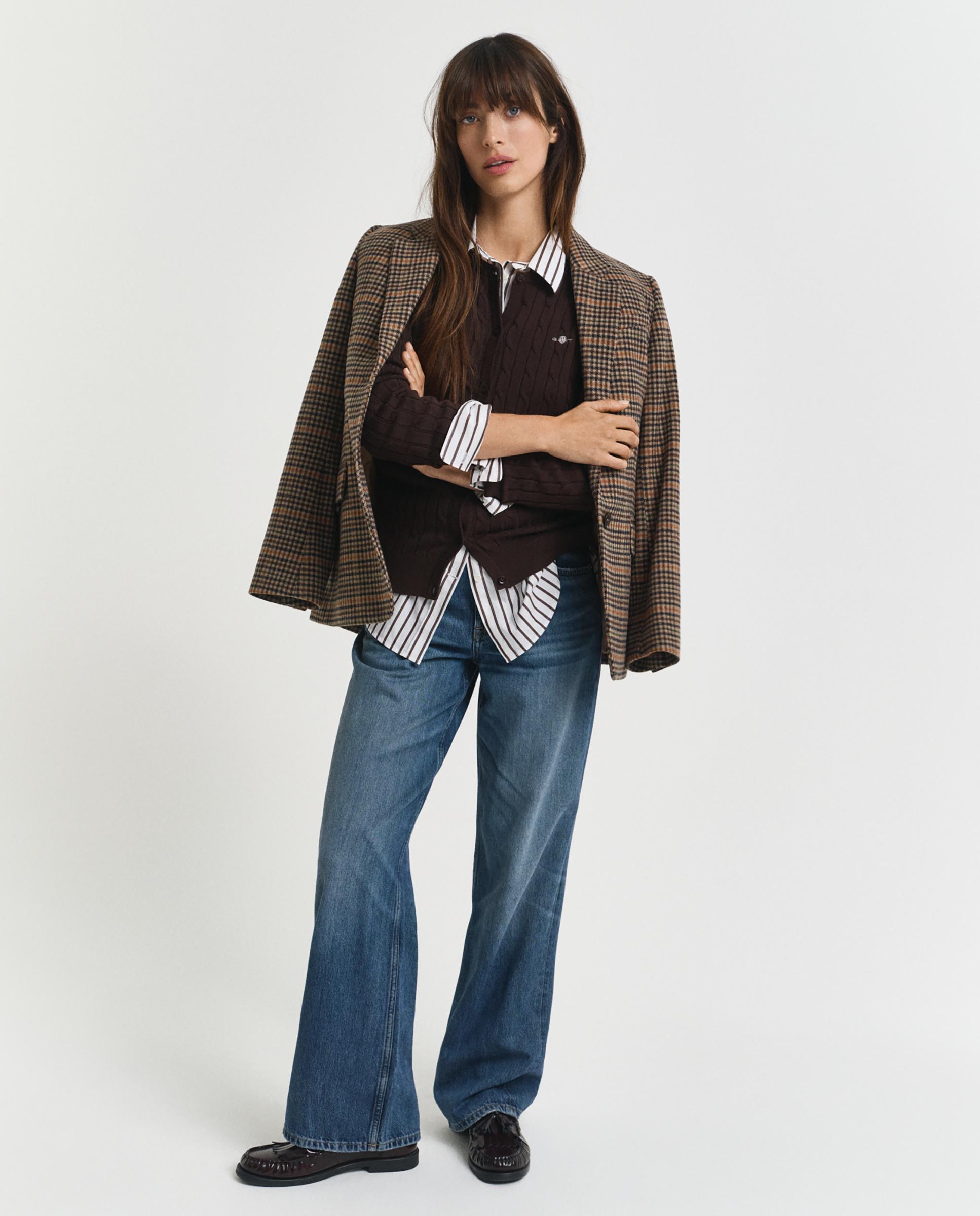 Cárdigan de mujer de punto con botones - Gant - Marrón Marrón-3