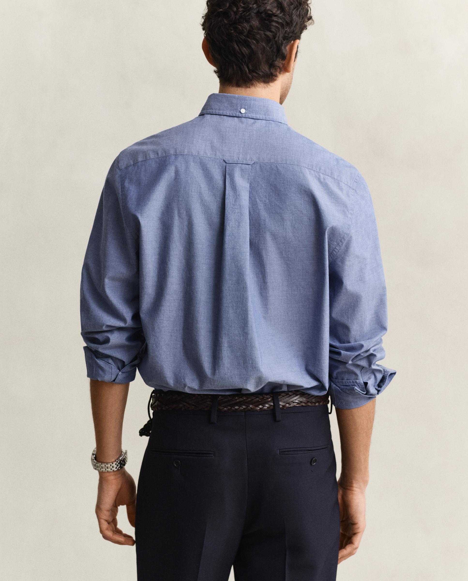 Camisa de hombre Regular Fit clásica de popelina - Gant - Azul denim Azul denim-2