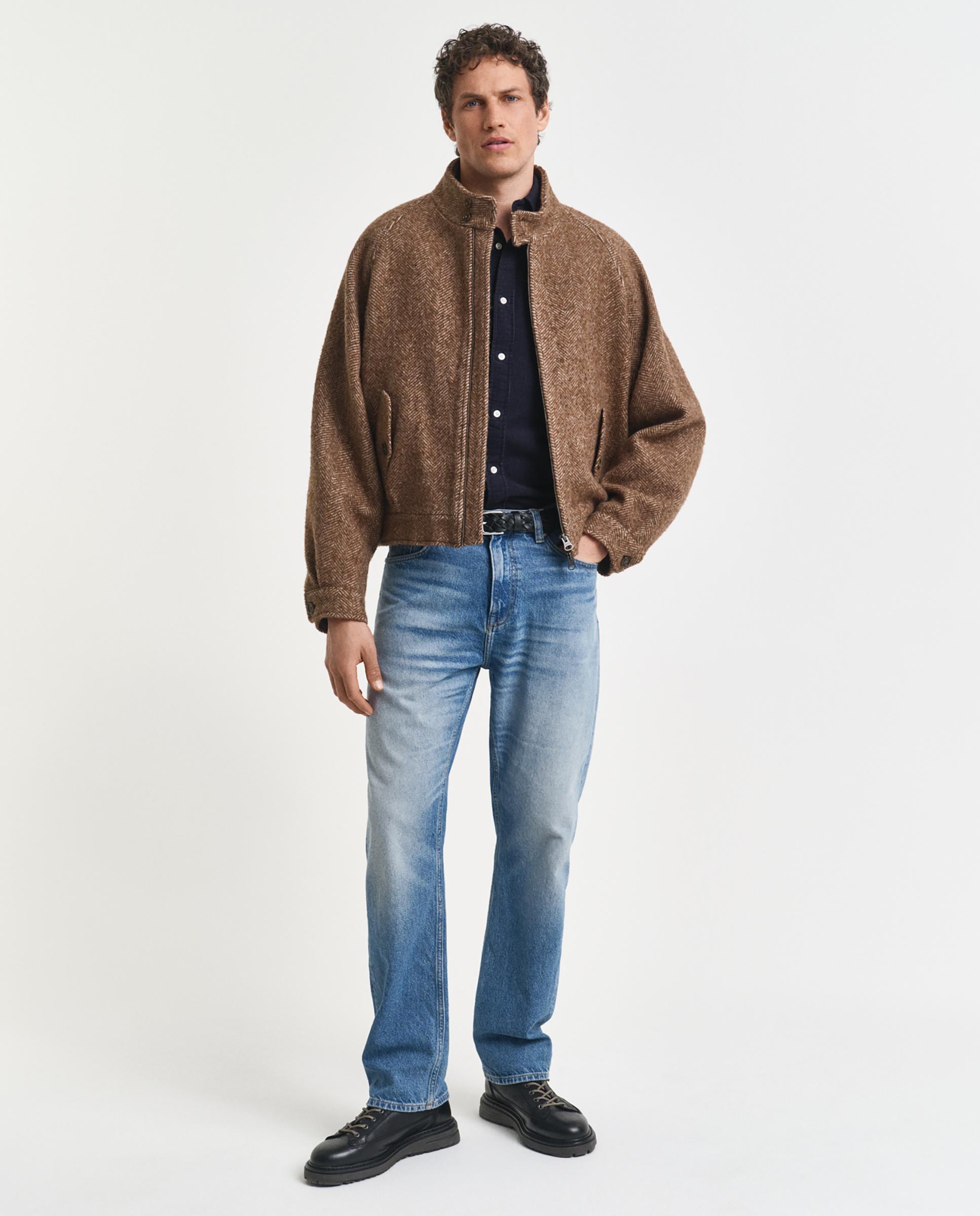 Imagen 4 de Camisa de hombre de pana con logo en el pecho - Gant - Azul oscuro Azul oscuro