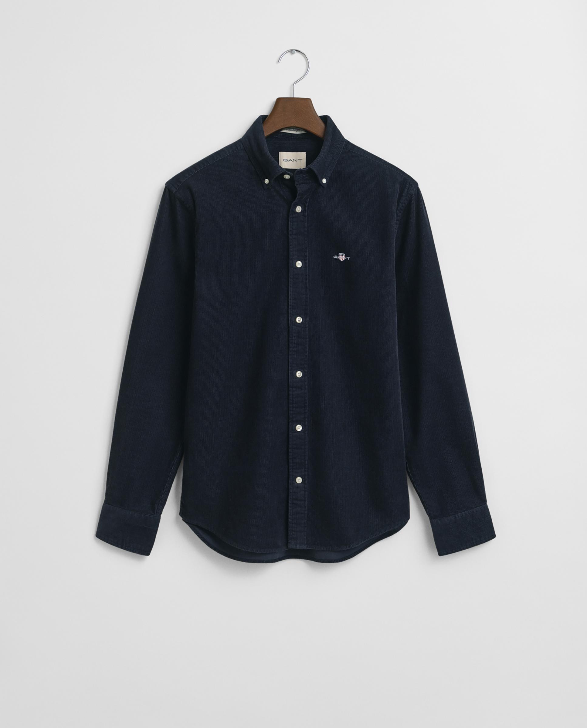Imagen 5 de Camisa de hombre de pana con logo en el pecho - Gant - Azul oscuro Azul oscuro