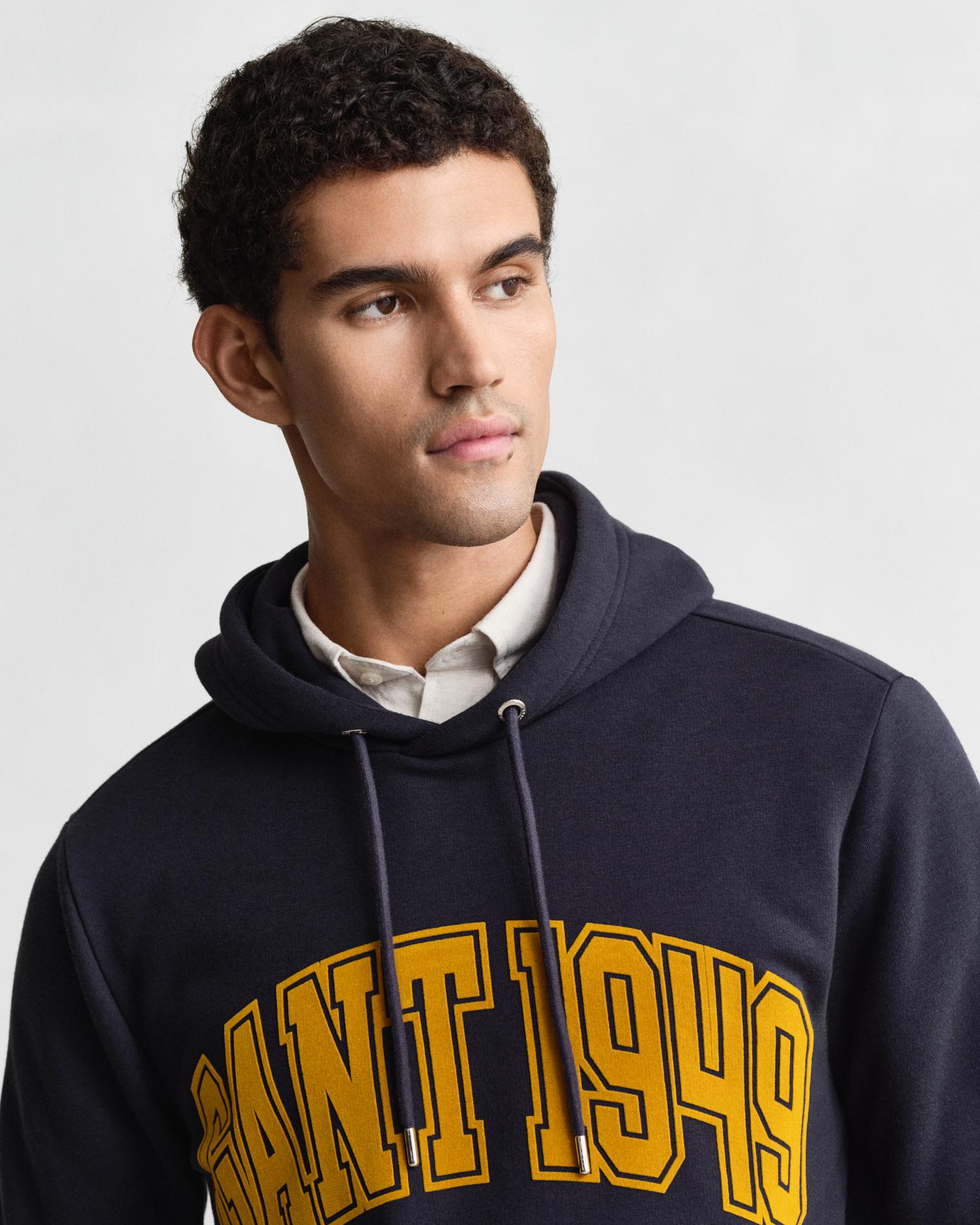 Sudadera de hombre con capucha y grafico frontal - Gant - Azul oscuro Azul oscuro-3