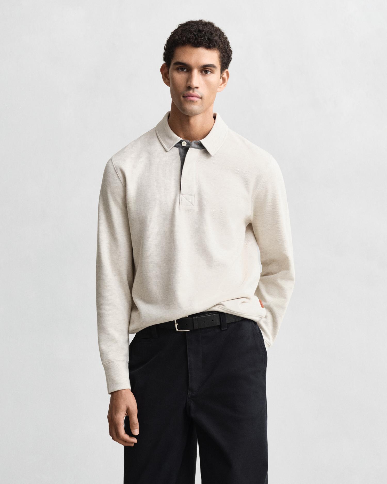 Gant - Sudadera de hombre estilo polo de manga en algodón.