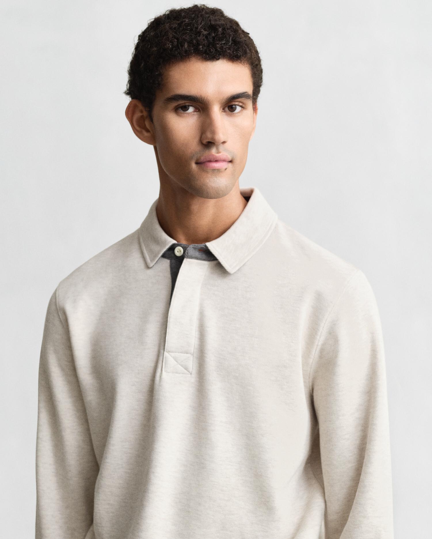 Sudadera de hombre estilo polo de manga en algodón - Gant - Beige Beige-3
