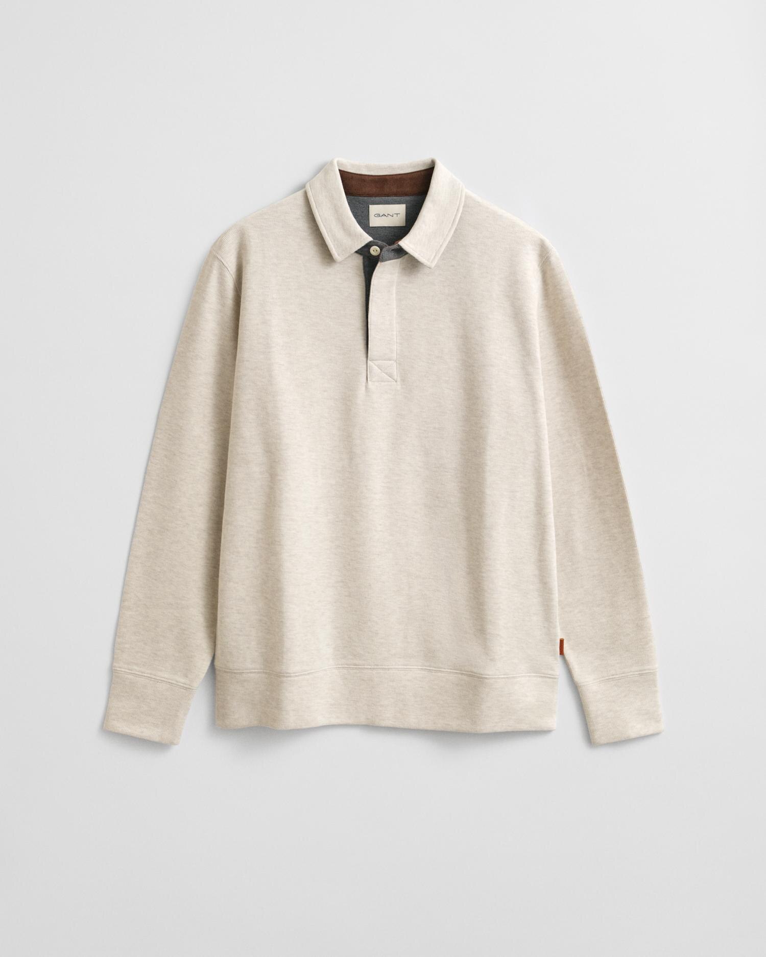 Sudadera de hombre estilo polo de manga en algodón - Gant - Beige Beige-5