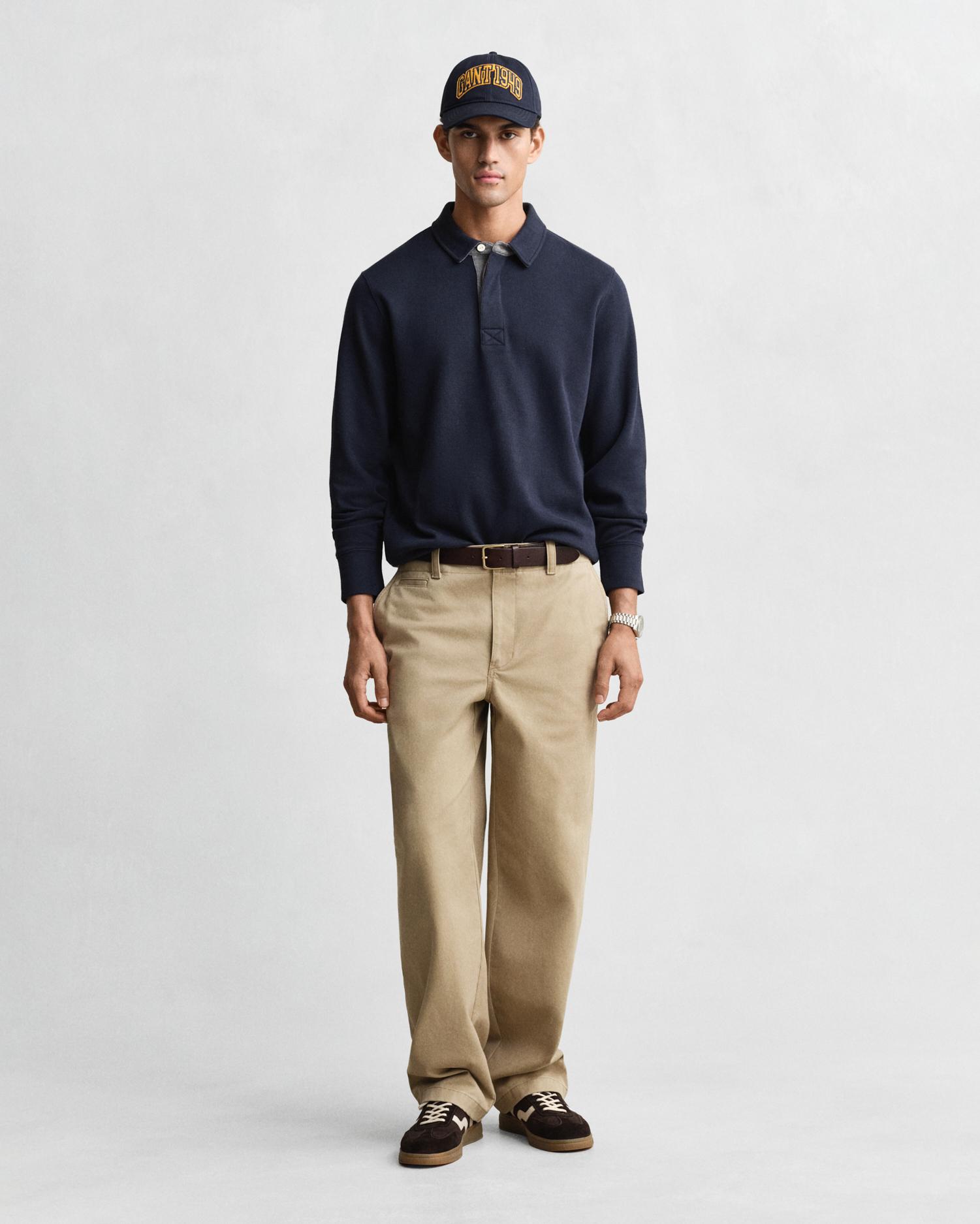 Sudadera de hombre estilo polo de manga en algodón - Gant - Azul oscuro Azul oscuro-4