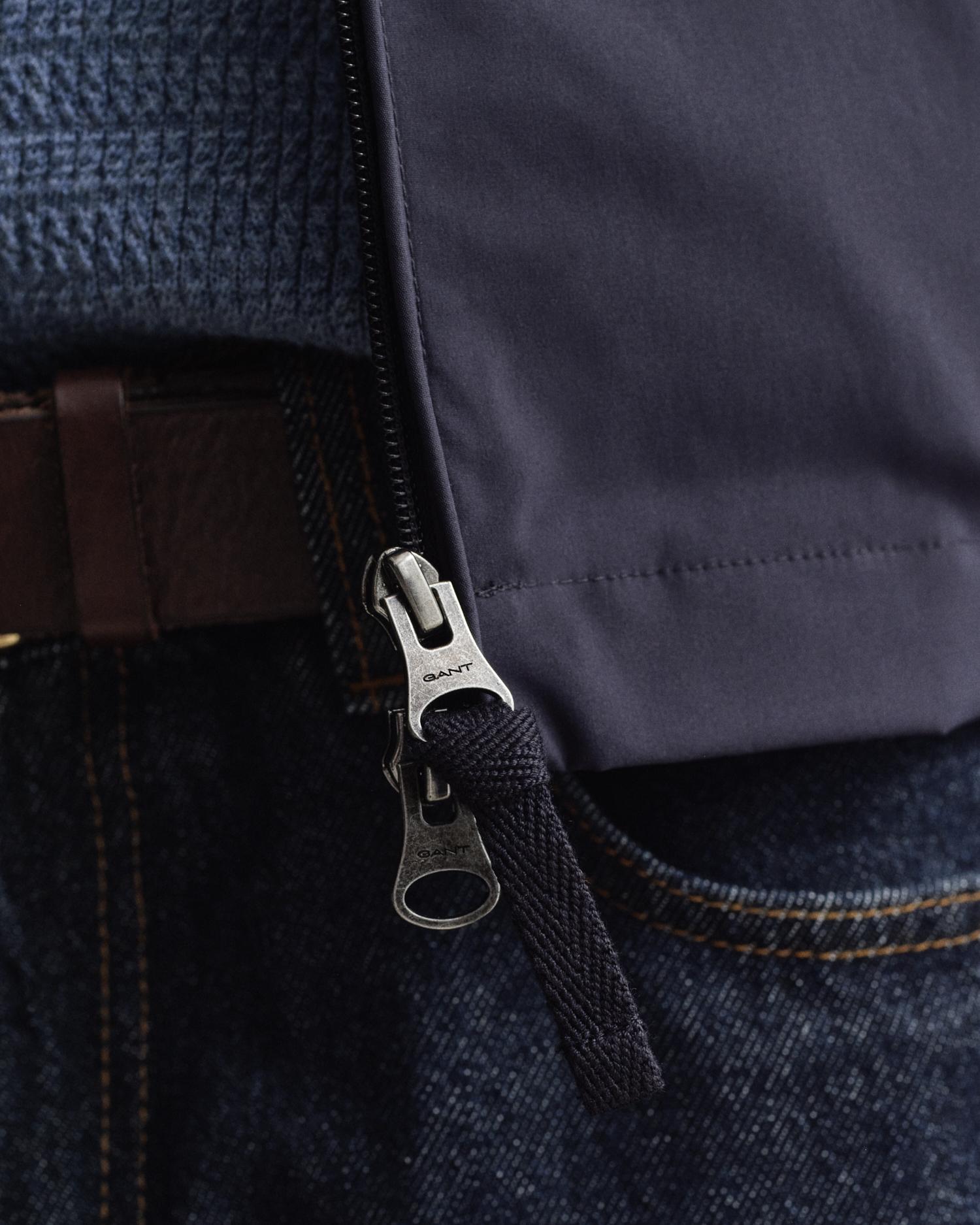Cazadora de hombre con cierre de cremallera y bajo elástico - Gant - Azul oscuro Azul oscuro-4