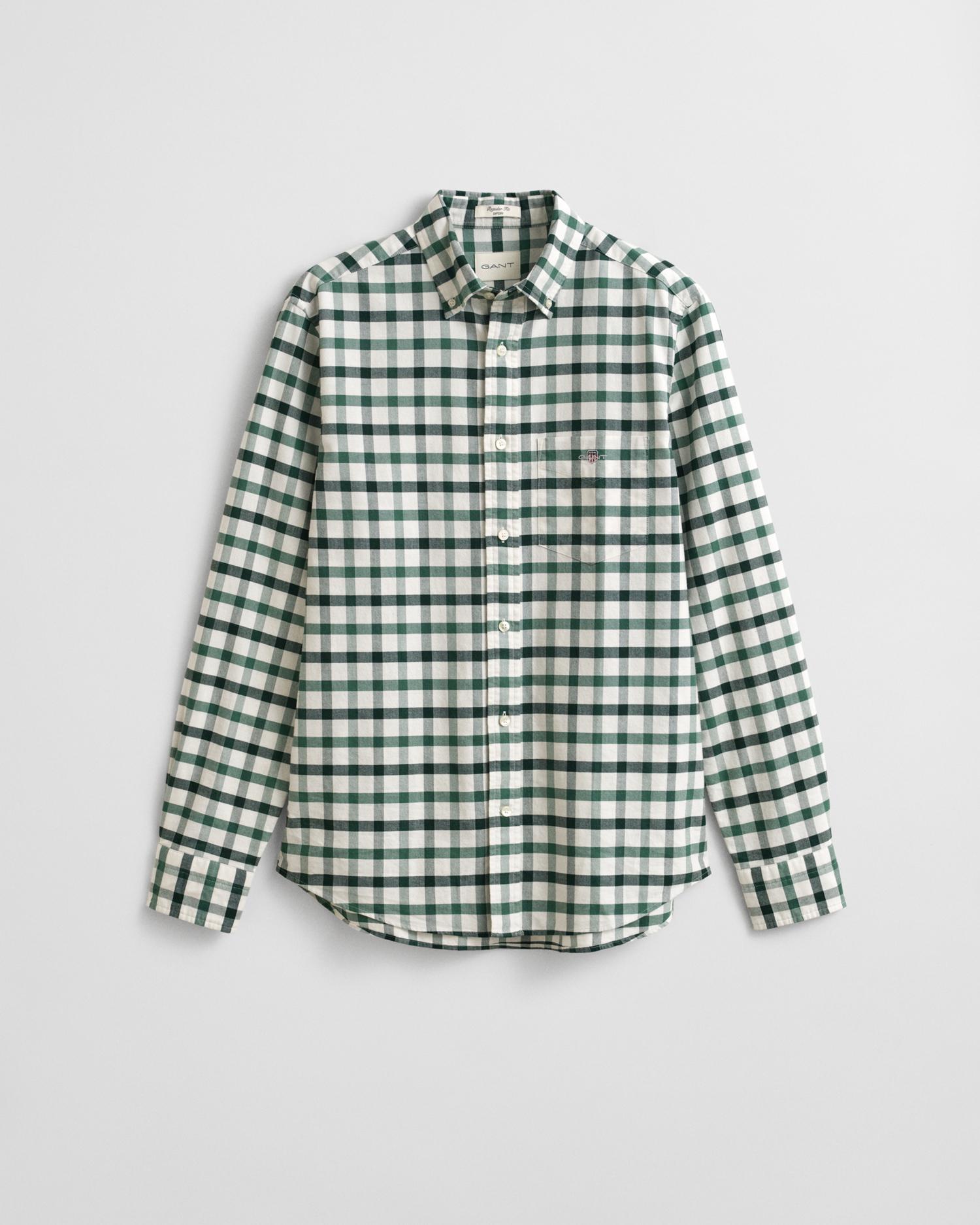 Camisa Oxford de hombre Regular Fit a cuadros - Gant - Verde Verde-5