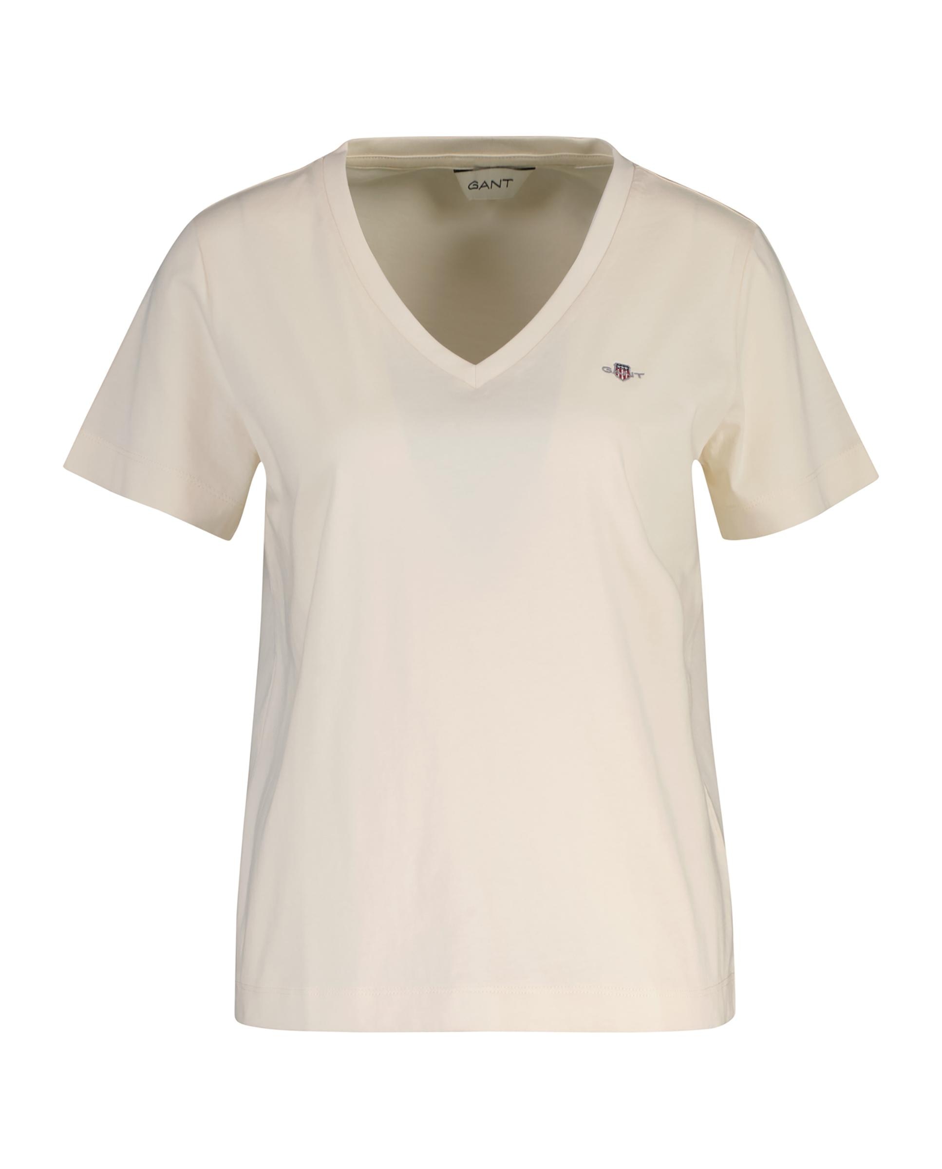 Gant - Camiseta de mujer Shield con cuello de pico.