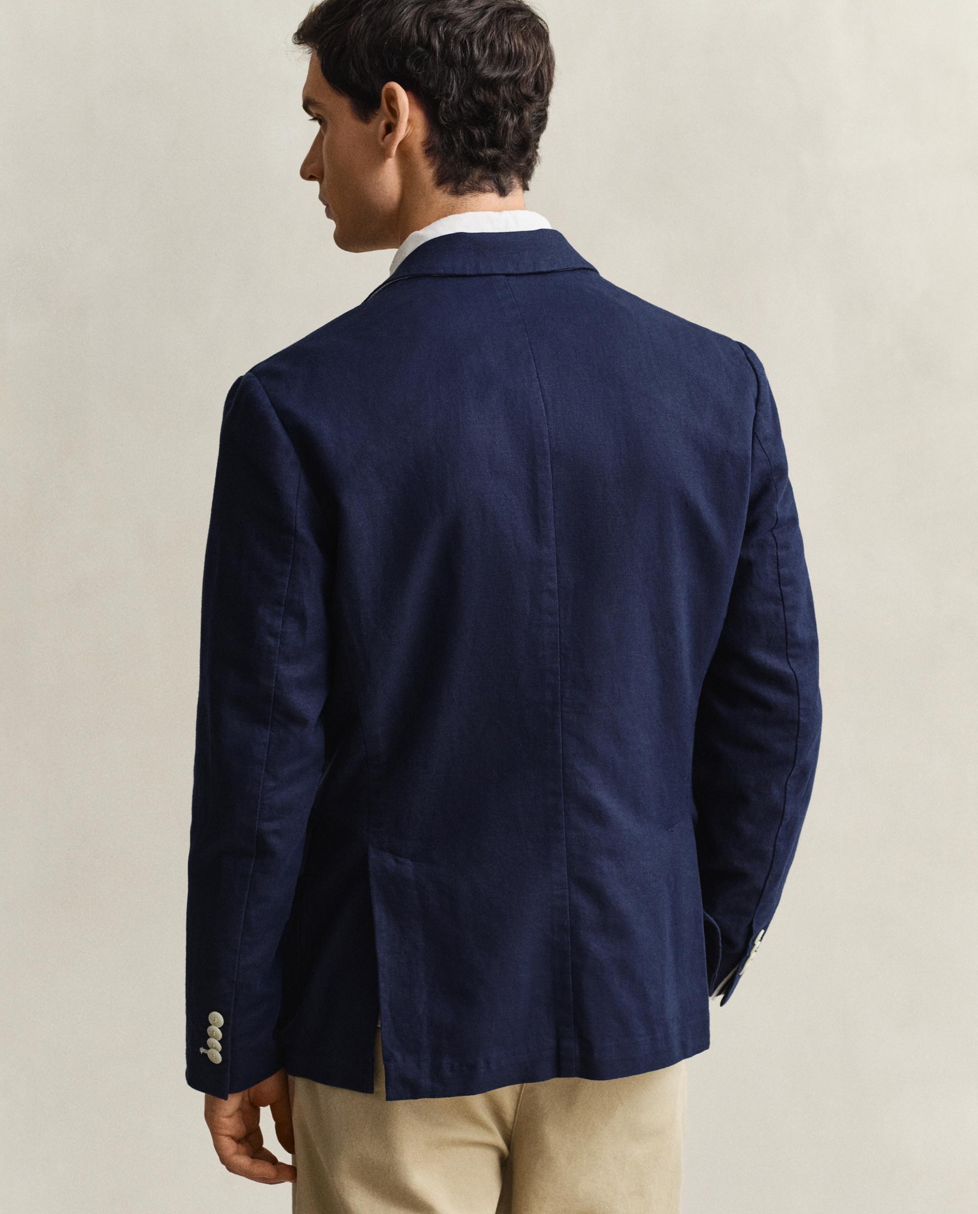 Chaqueta de traje de hombre en mezcla de algodón texturizado - Gant - Azul marino Azul marino-2