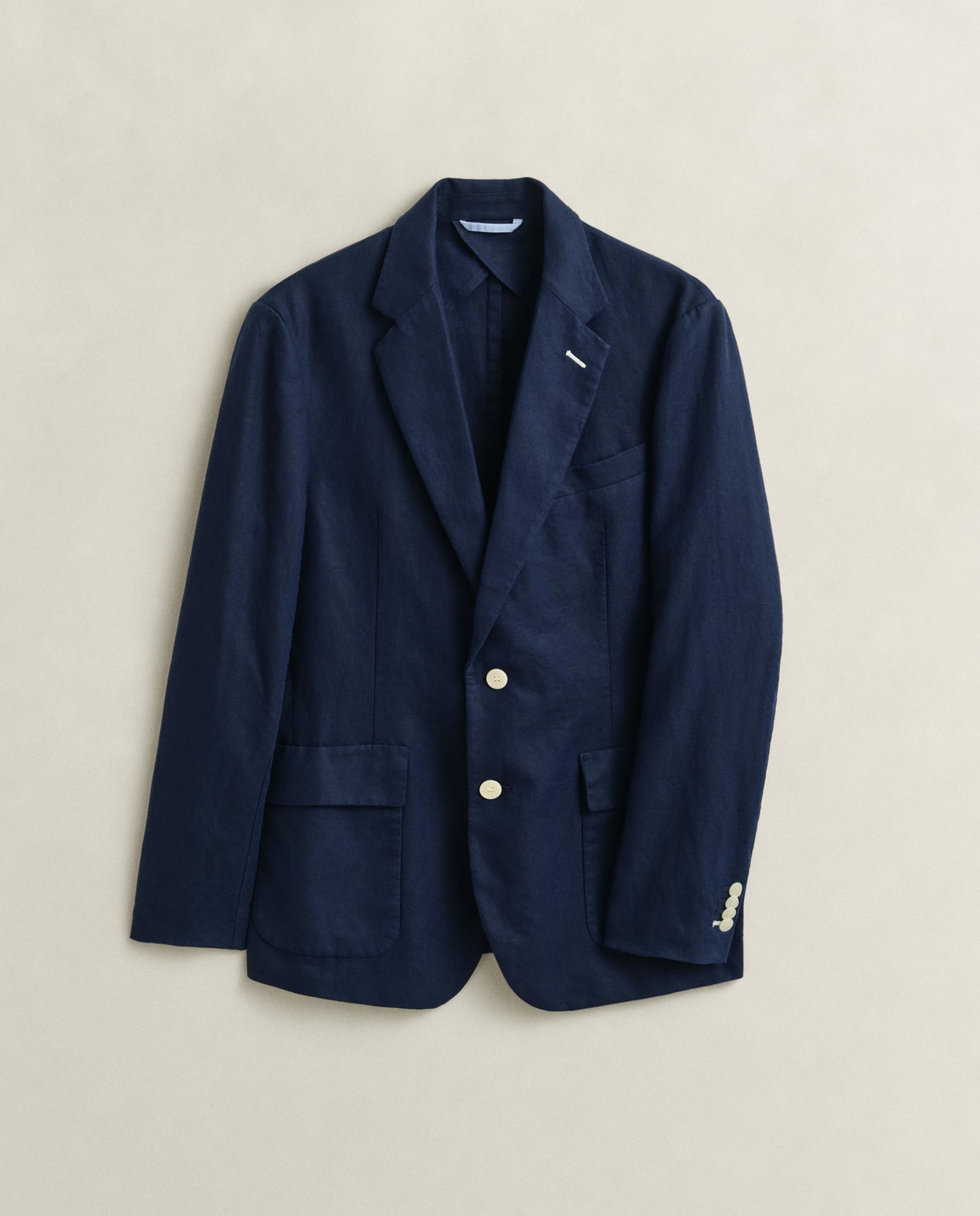 Chaqueta de traje de hombre en mezcla de algodón texturizado - Gant - Azul marino Azul marino-5
