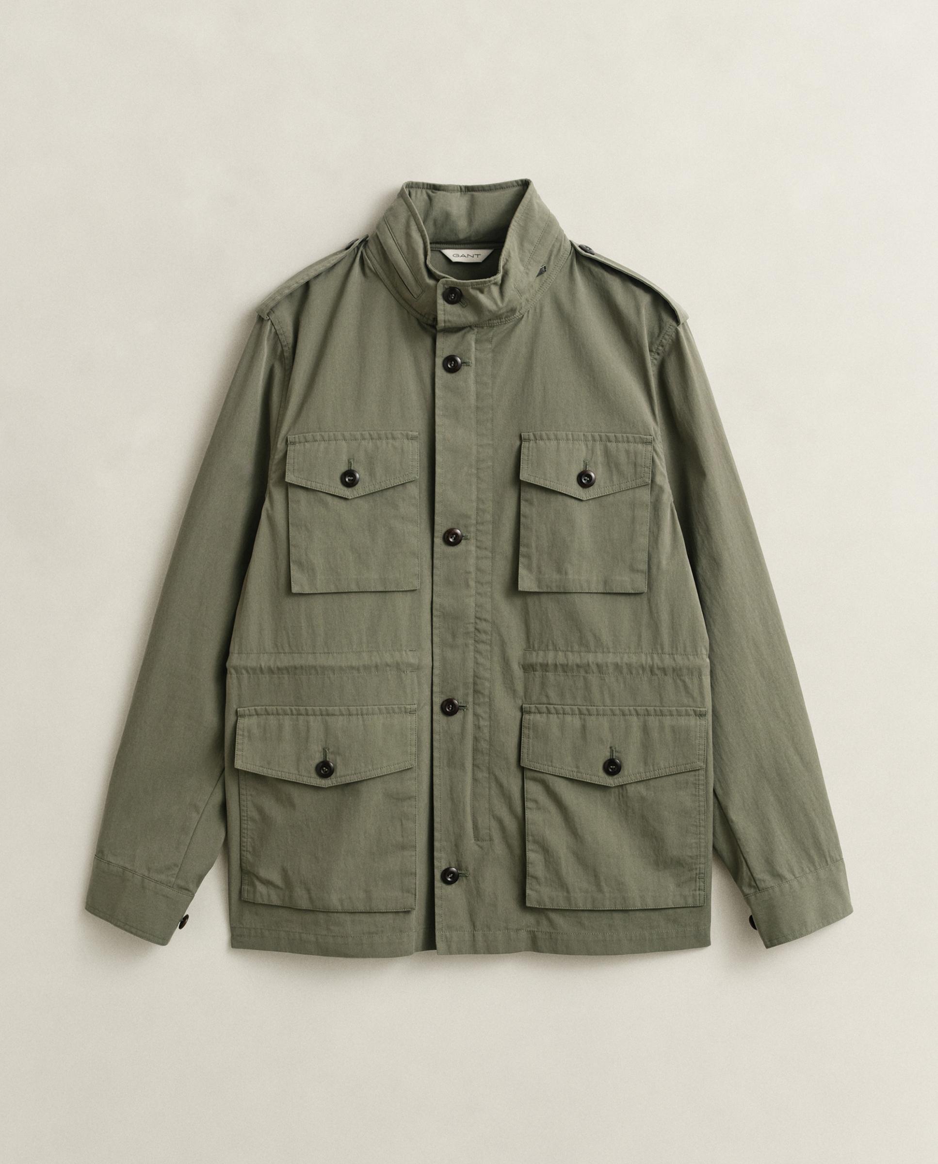 Chaqueta de algodón con cuatro bolsillos - Gant - Verde Oliva Verde Oliva-5