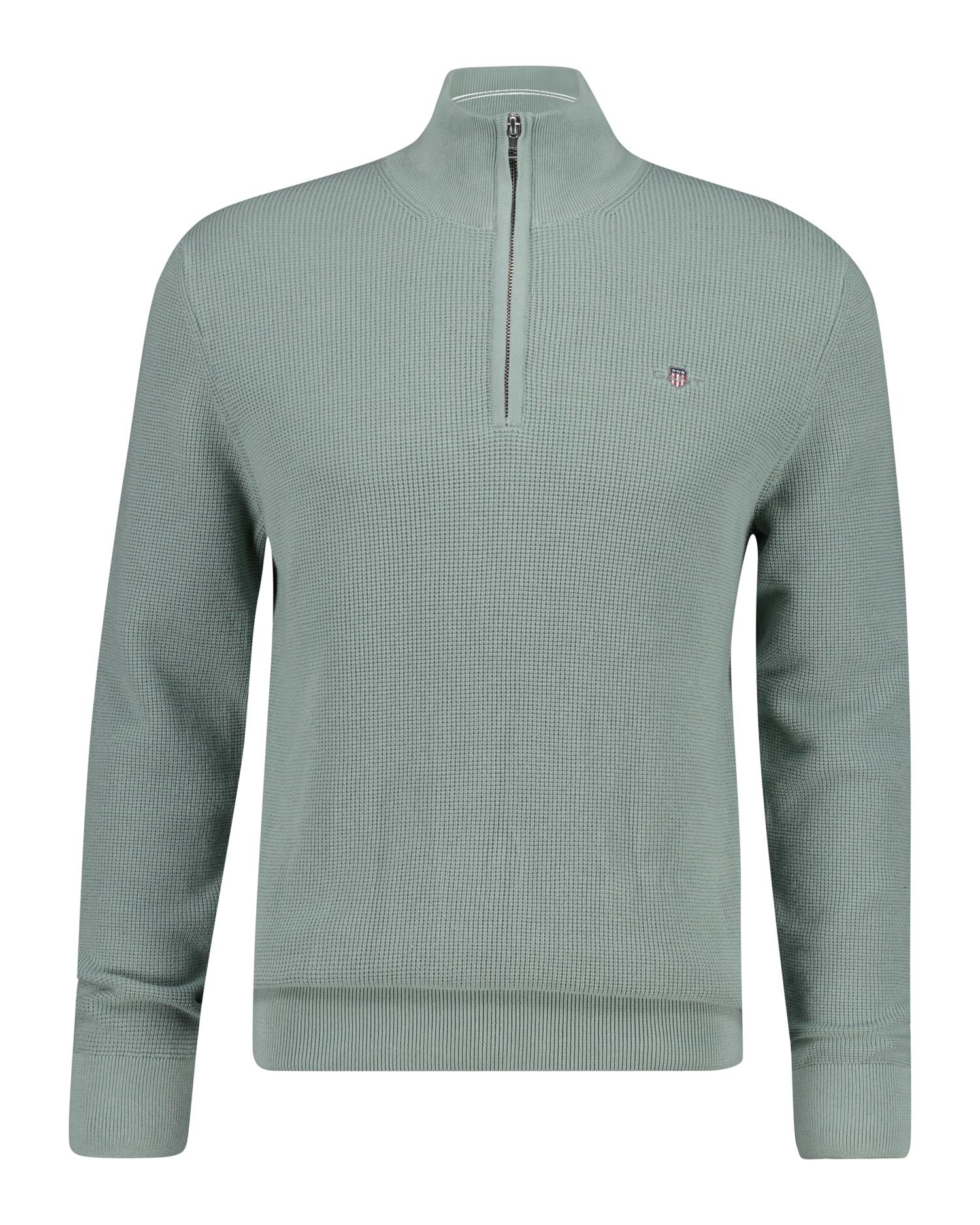Gant - Jersey de hombre de algodón con media cremallera y textura.