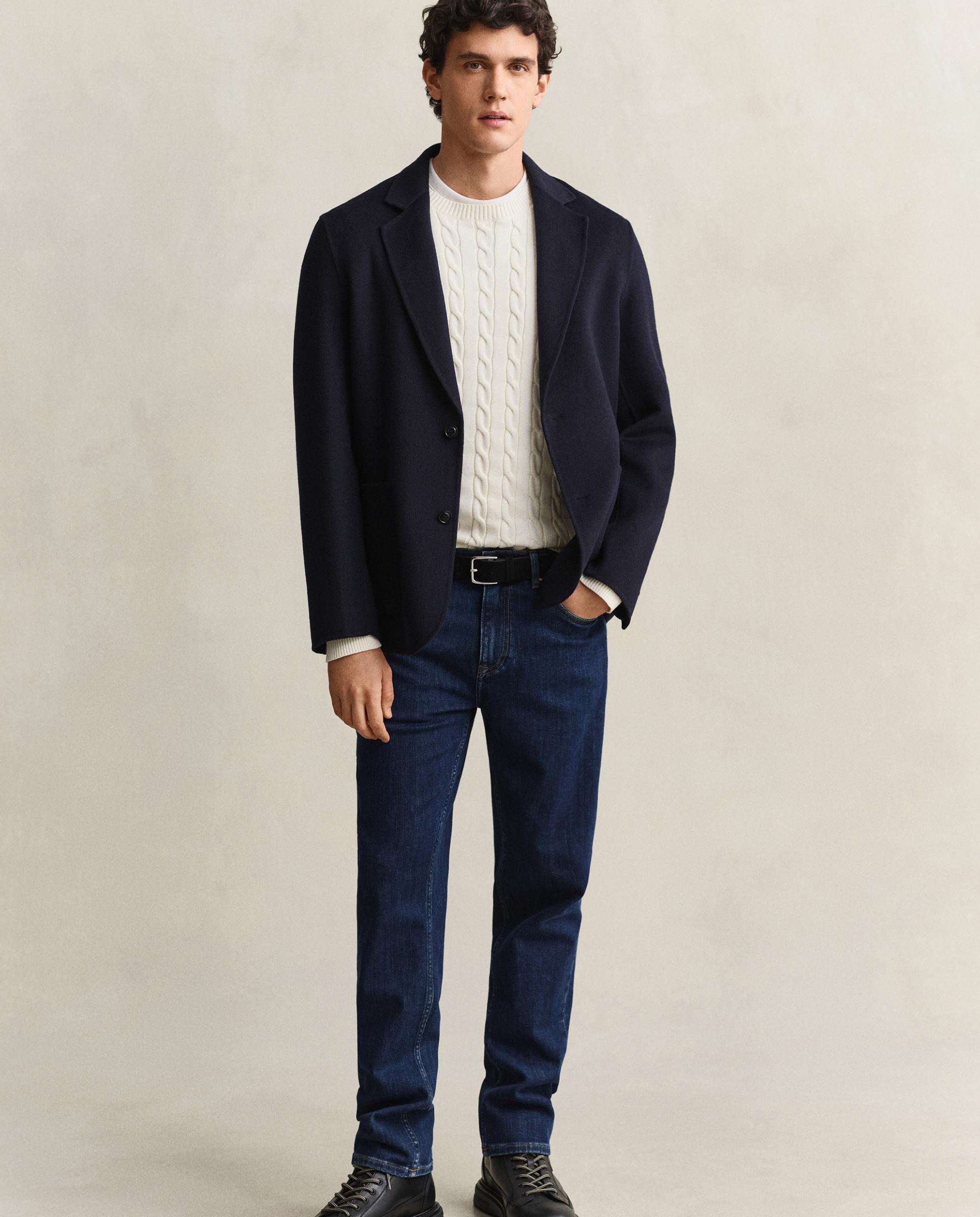 Imagen 1 de Vaquero regular de hombre efecto lavado con trabillas - Gant - Azul denim Azul denim