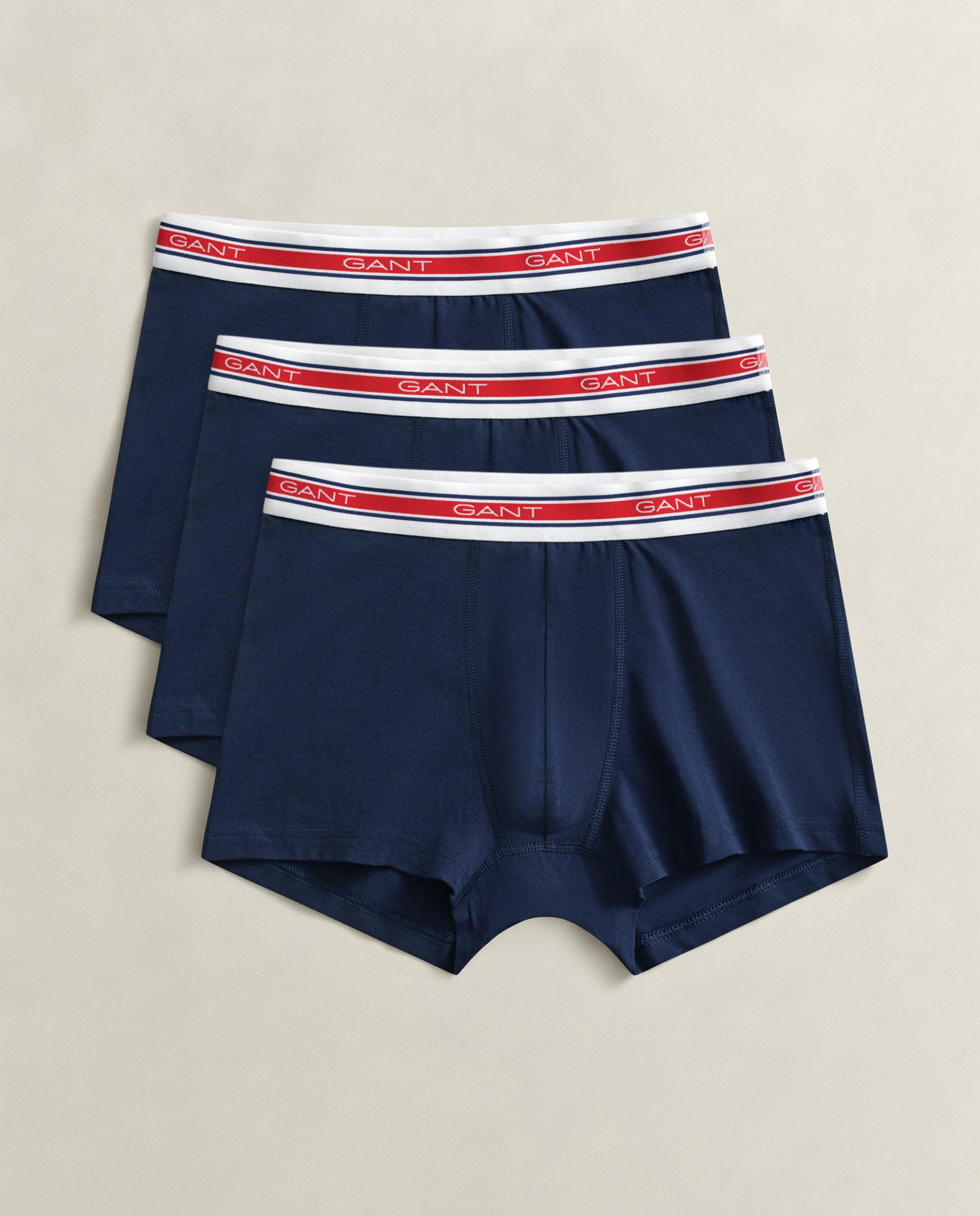 Paquete de tres bóxers con cinturilla a rayas - Gant - Azul Azul-4