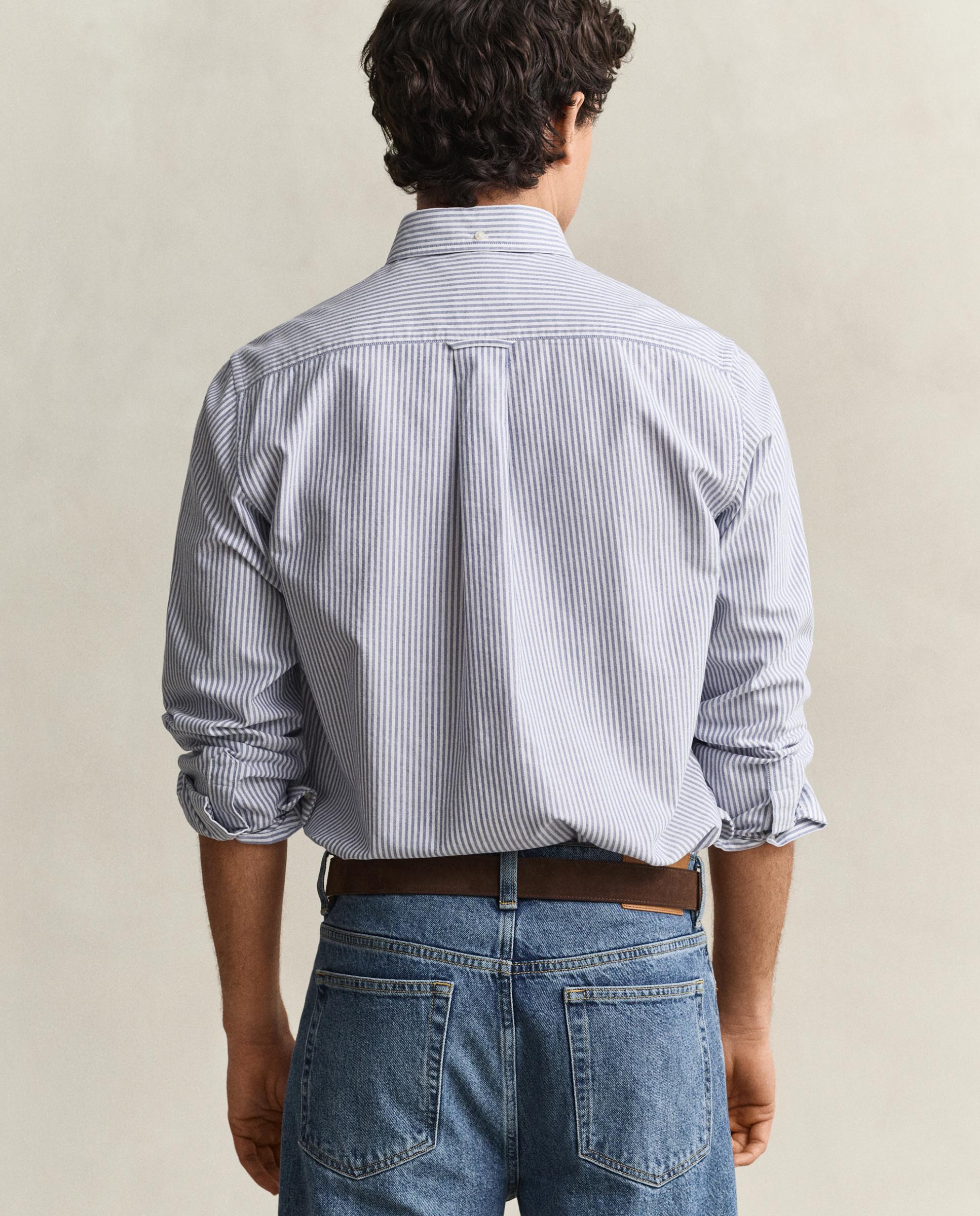 Camisa oxford de hombre de rayas con bolsillo en el pecho - Gant - Azul Azul-3