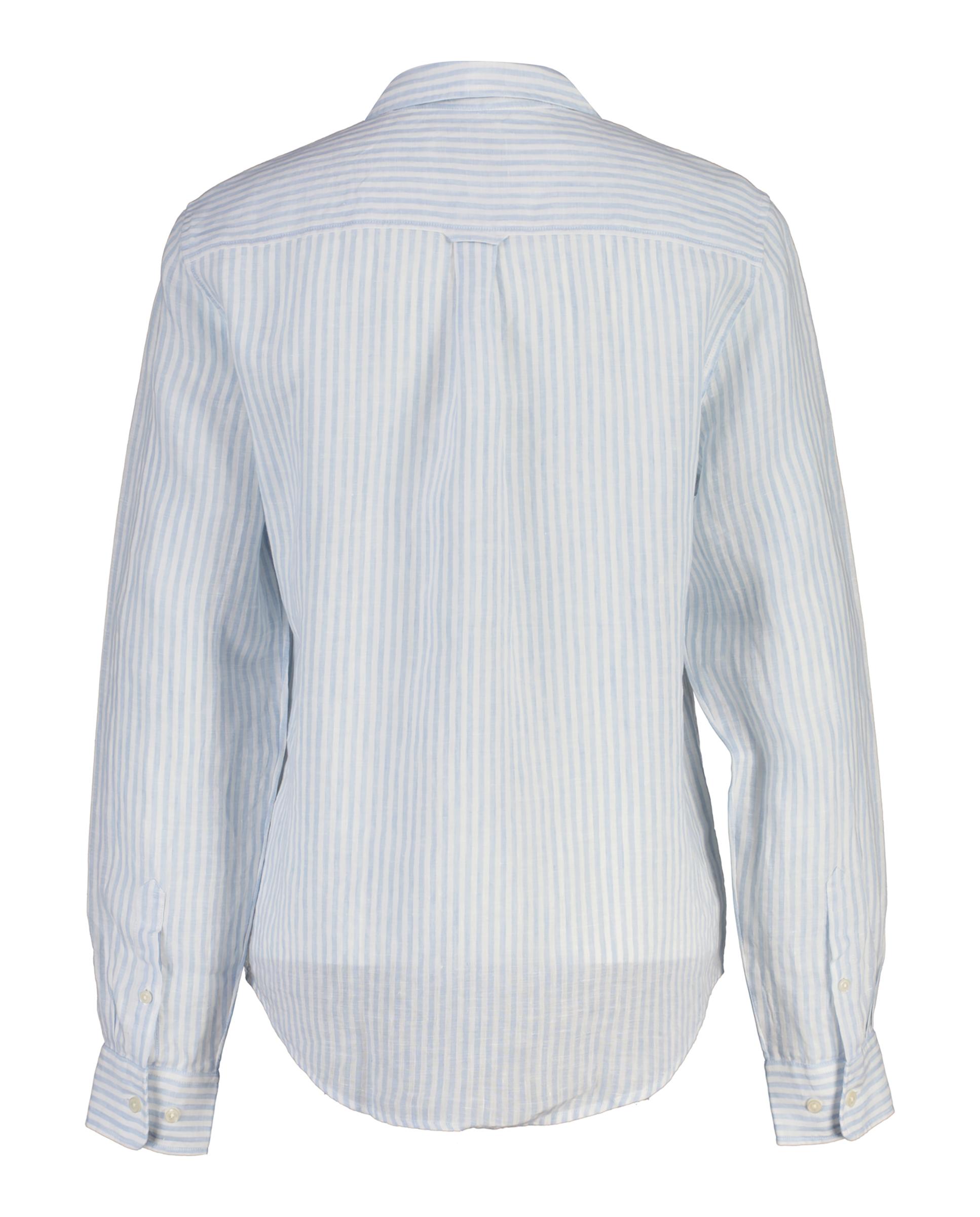 Camisa de mujer de lino a rayas - Gant - Azul claro Azul claro-2