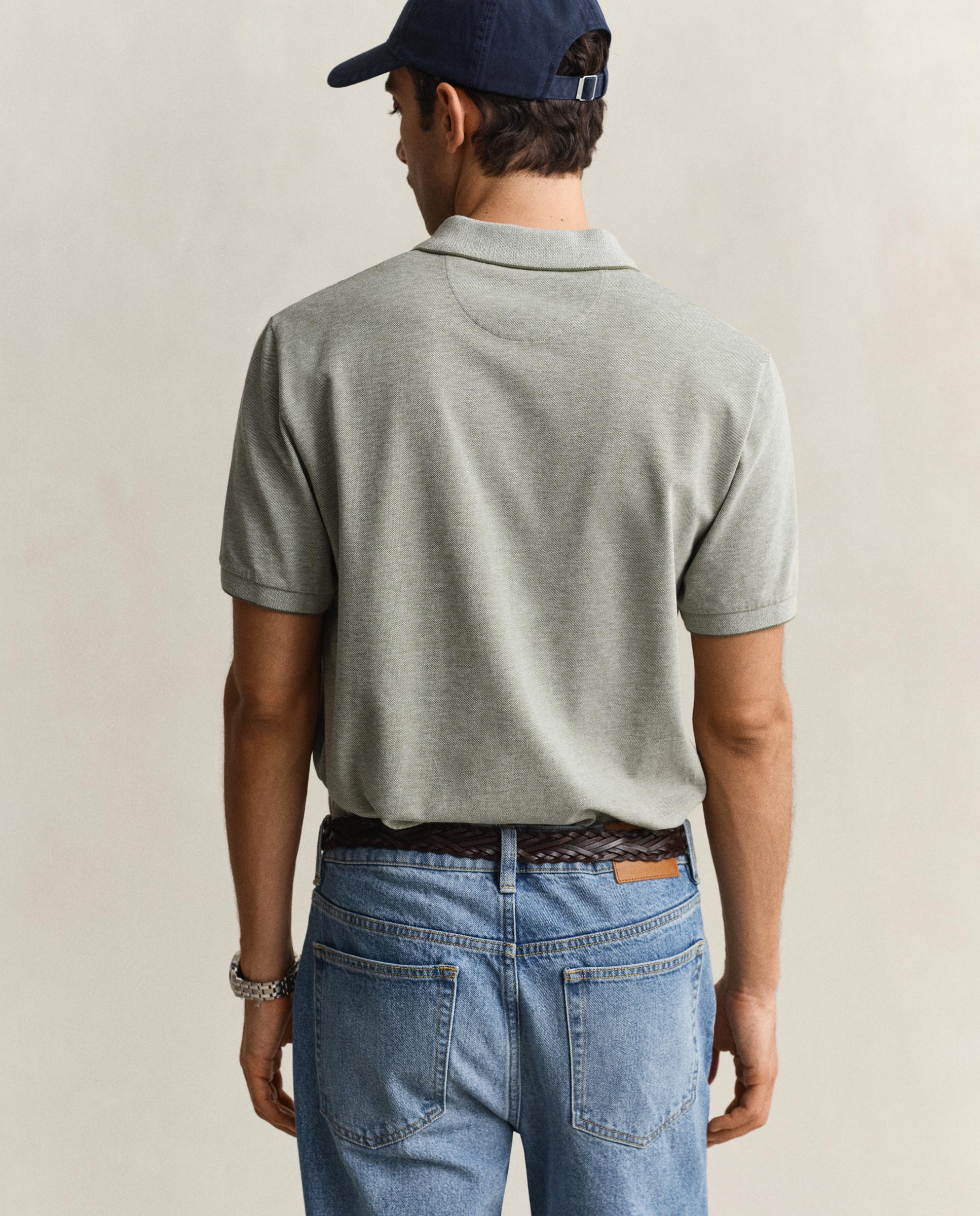 Polo de hombre en dos tonos de manga corta - Gant - Verde Verde-2