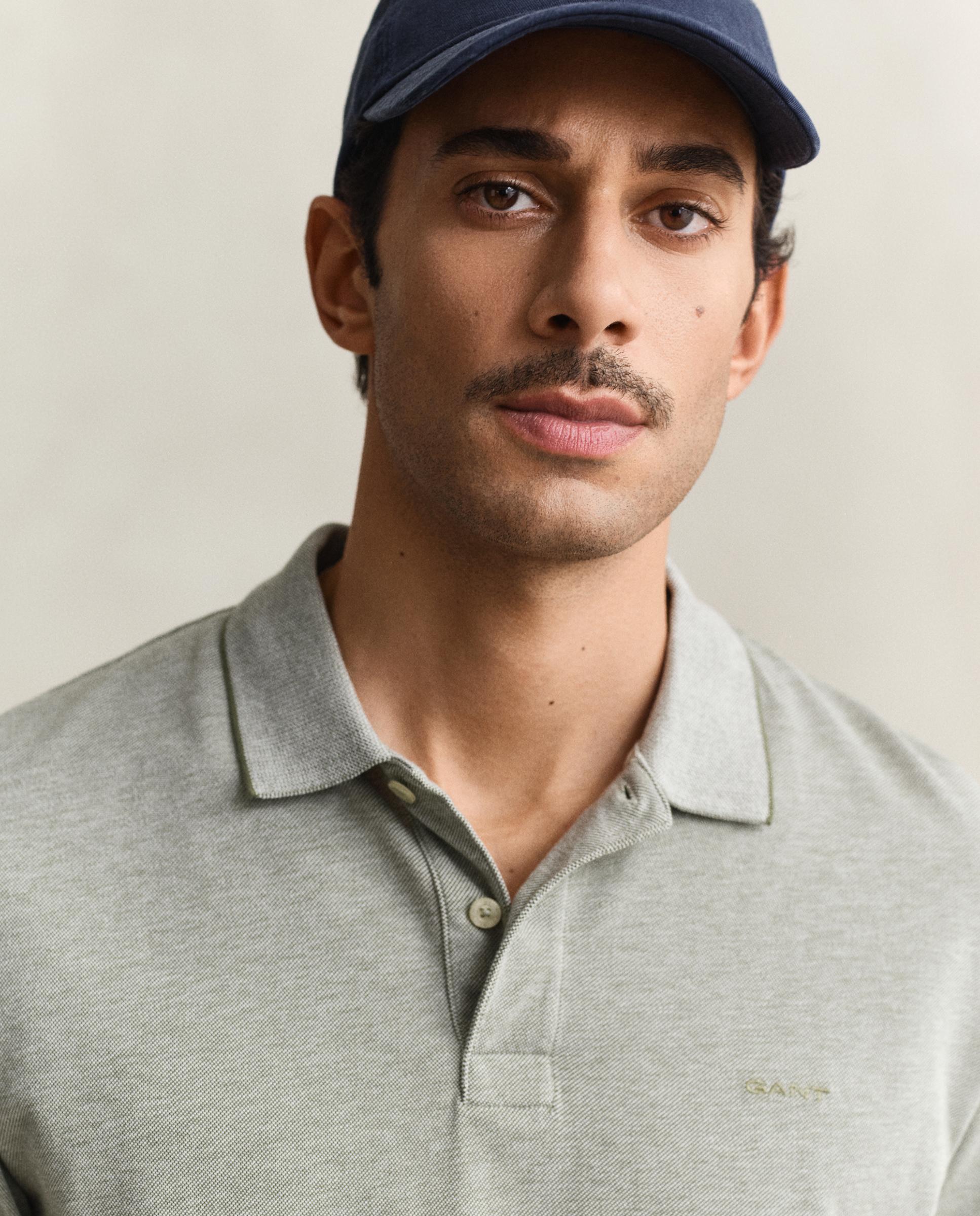 Polo de hombre en dos tonos de manga corta - Gant - Verde Verde-3