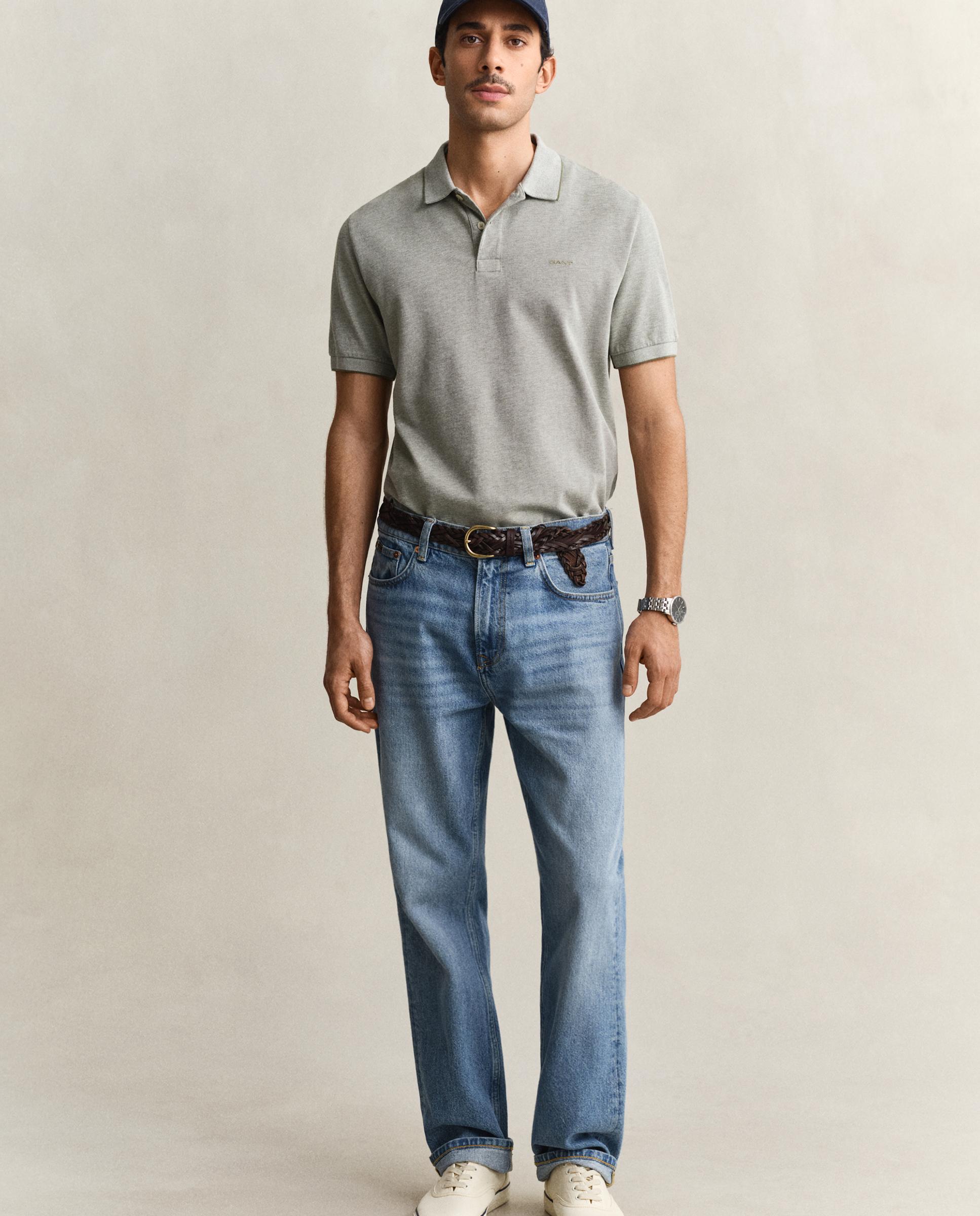 Polo de hombre en dos tonos de manga corta - Gant - Verde Verde-4