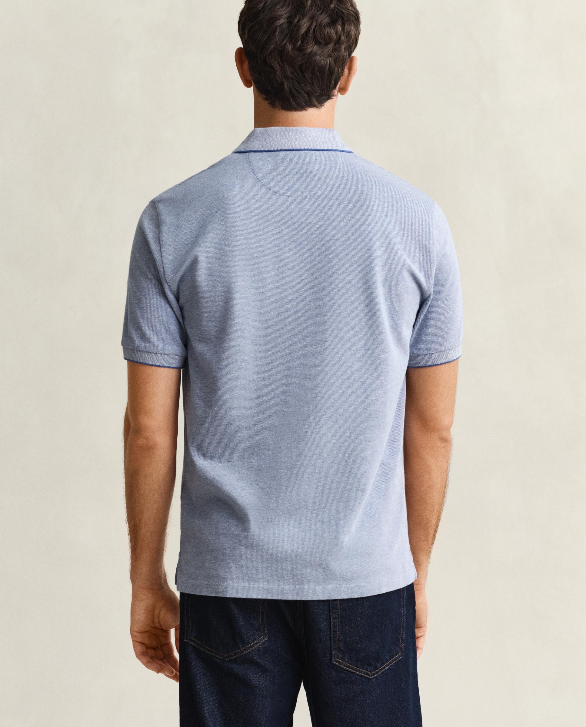 Polo de hombre en dos tonos de manga corta - Gant - Azul Azul-2
