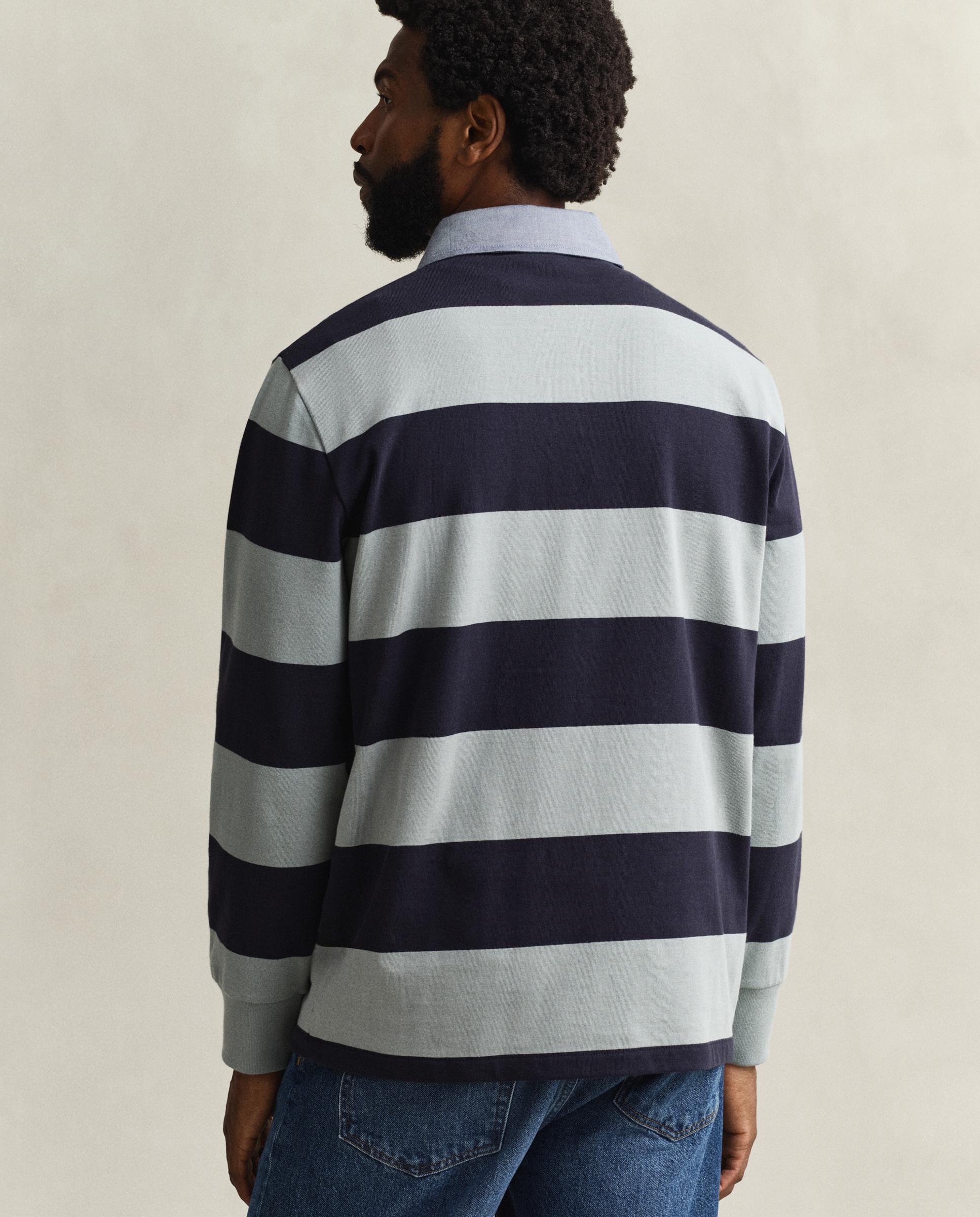 Polo de hombre a rayas con cuello de cambray - Gant - Azul Negro-2