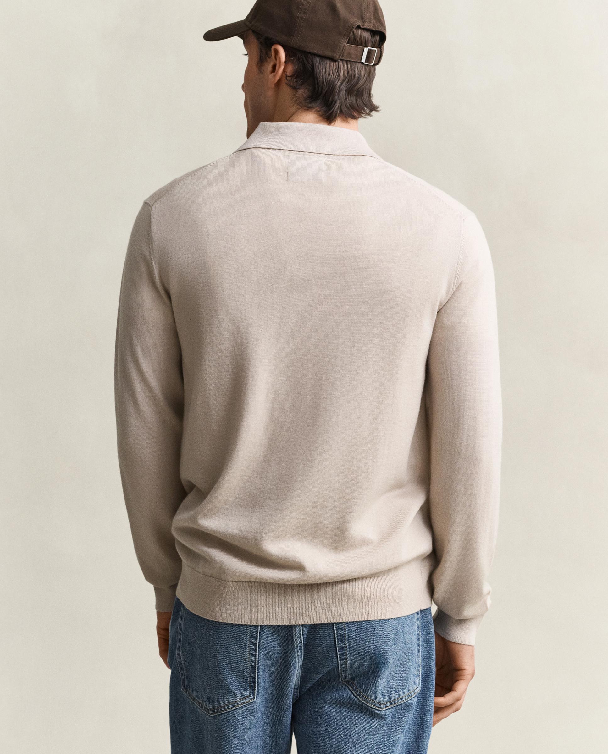 Polo de hombre de manga larga liso - Gant - Beige Beige-2