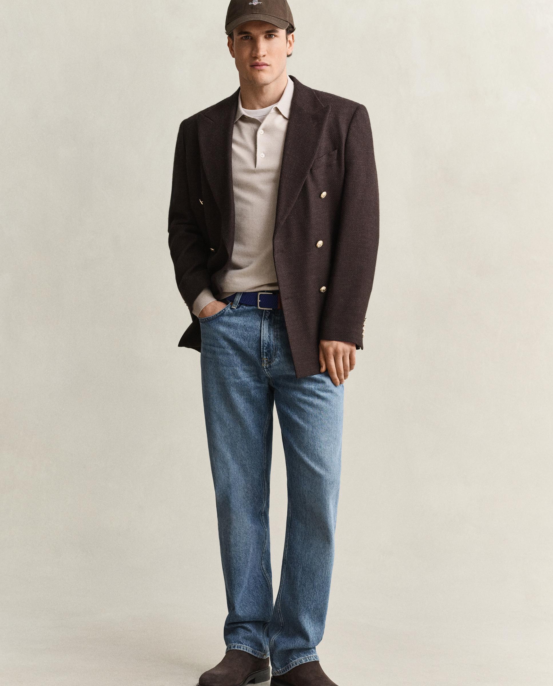 Polo de hombre de manga larga liso - Gant - Beige Beige-3