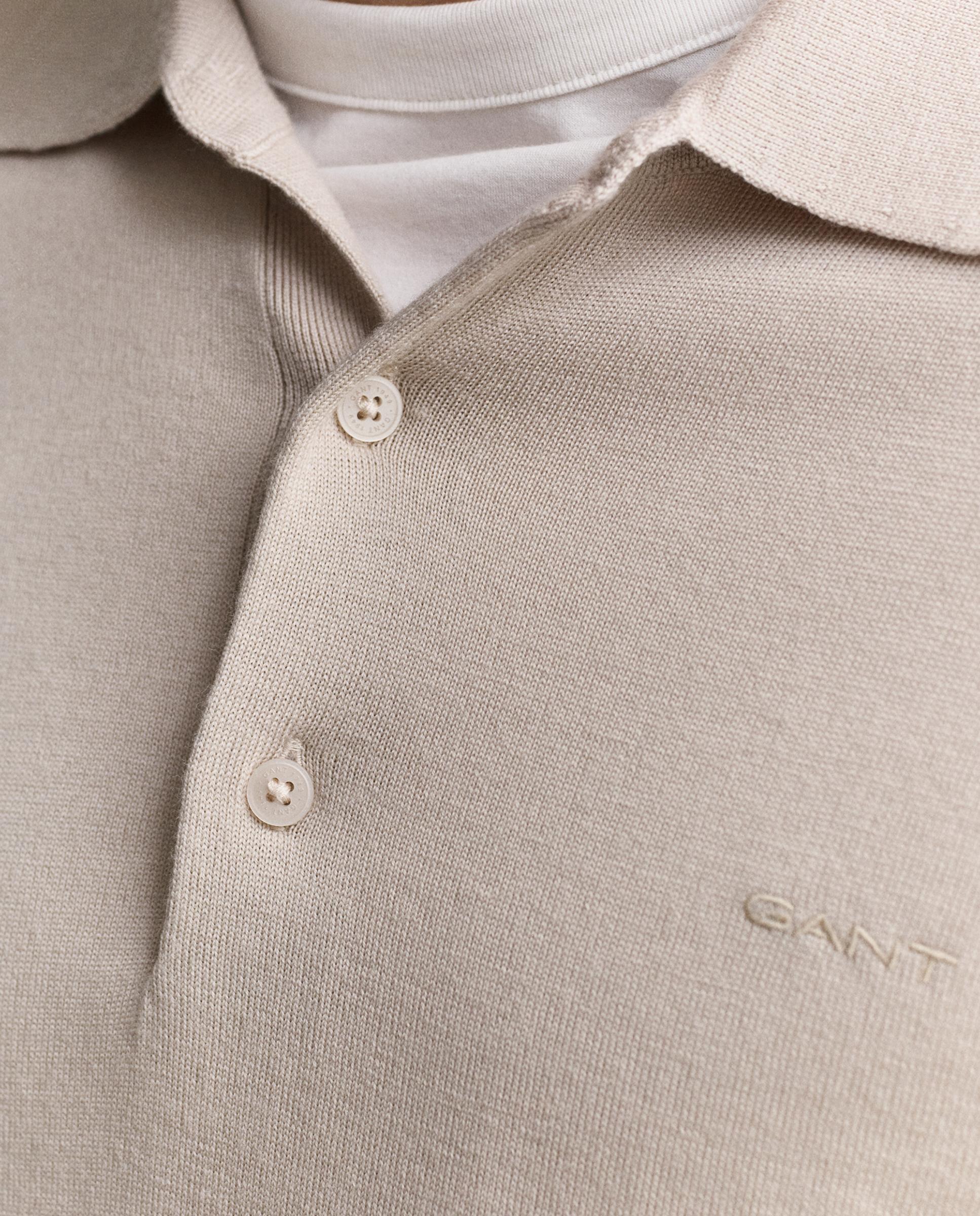 Polo de hombre de manga larga liso - Gant - Beige Beige-5