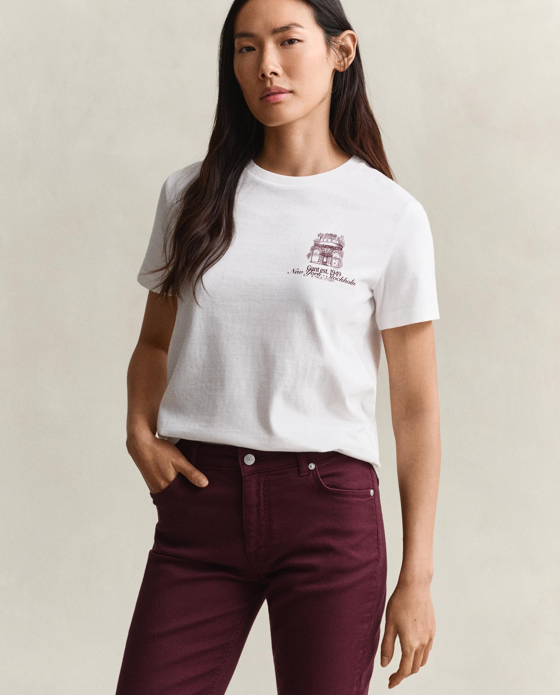 Imagen 0 de Camiseta de mujer de manga corta con logo Blanco