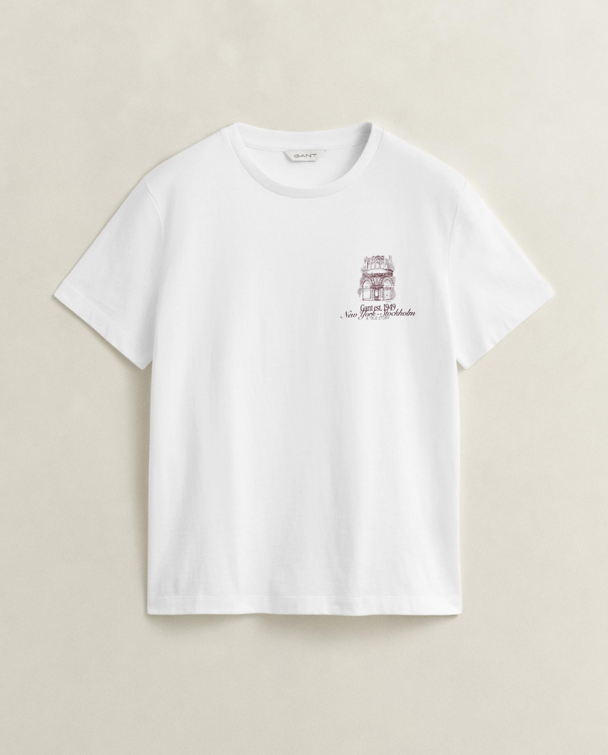 Camiseta de mujer de manga corta con logo - Gant - Blanco Blanco-3