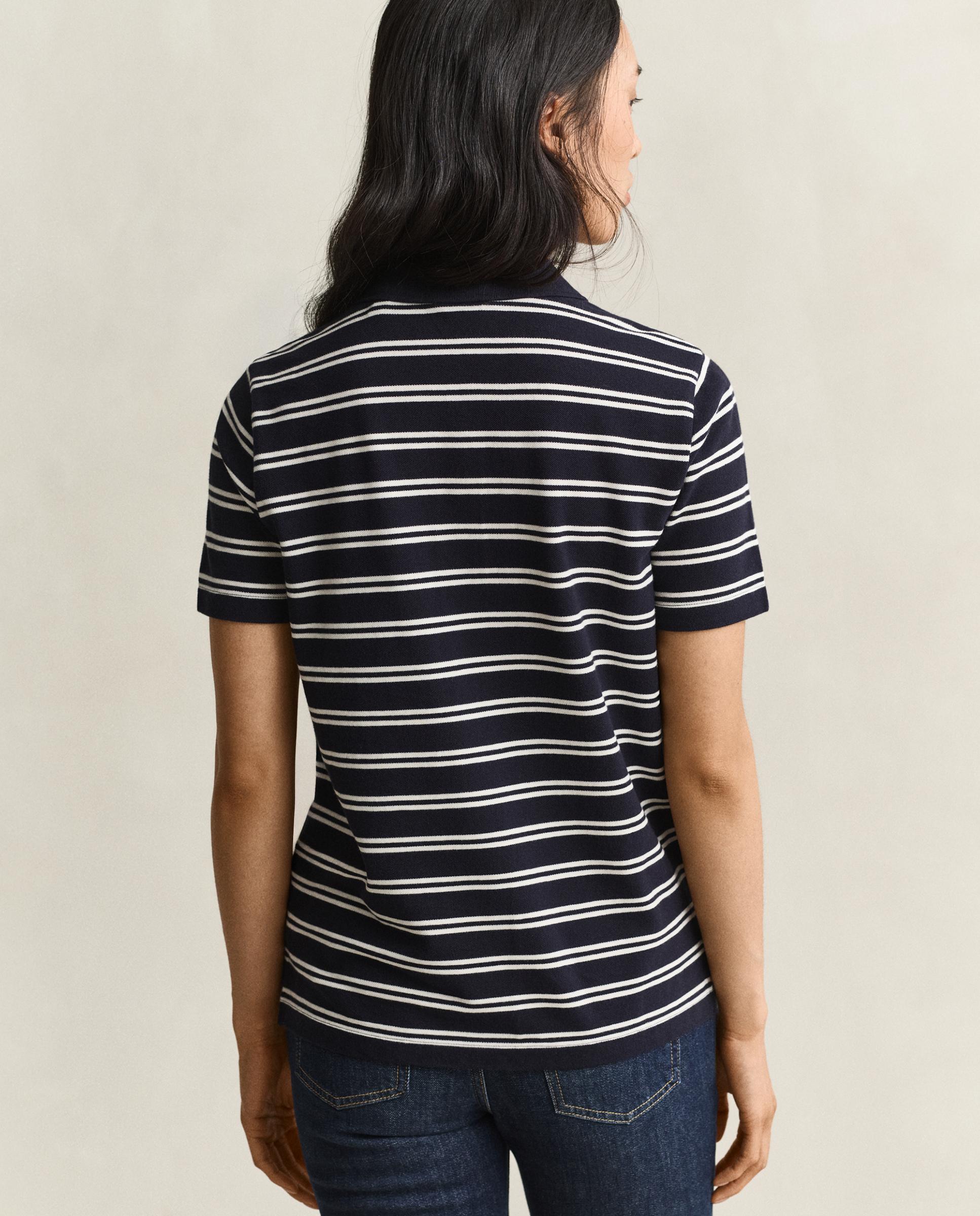 Polo de mujer de manga corta con rayas - Gant - Azul Azul-2