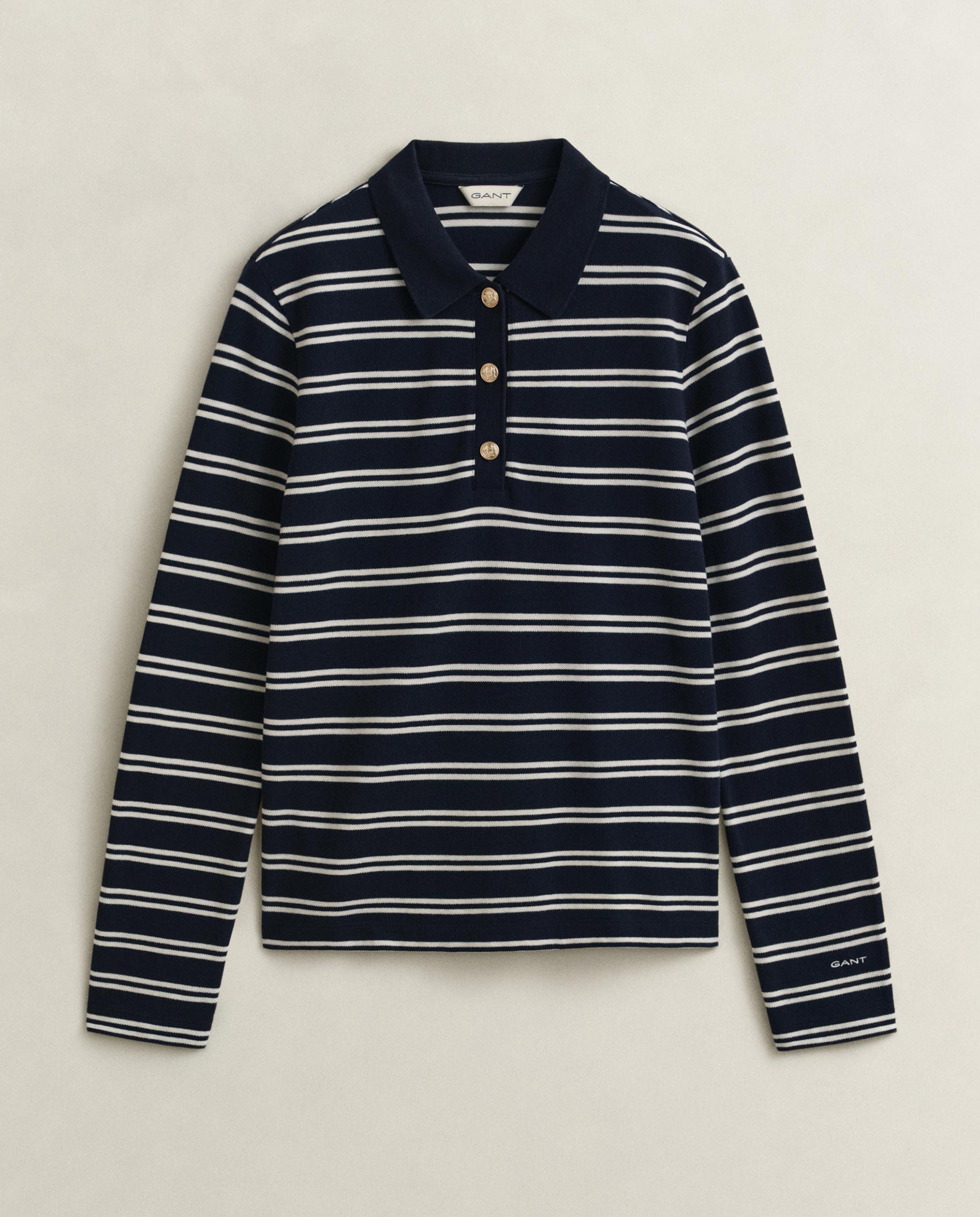 Polo de mujer de manga corta con rayas - Gant - Azul Azul-4