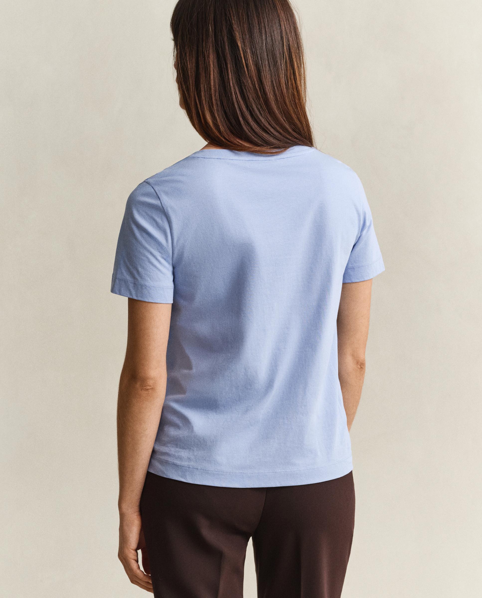 Camiseta de mujer de manga corta con logo - Gant - Azul claro Azul claro-2