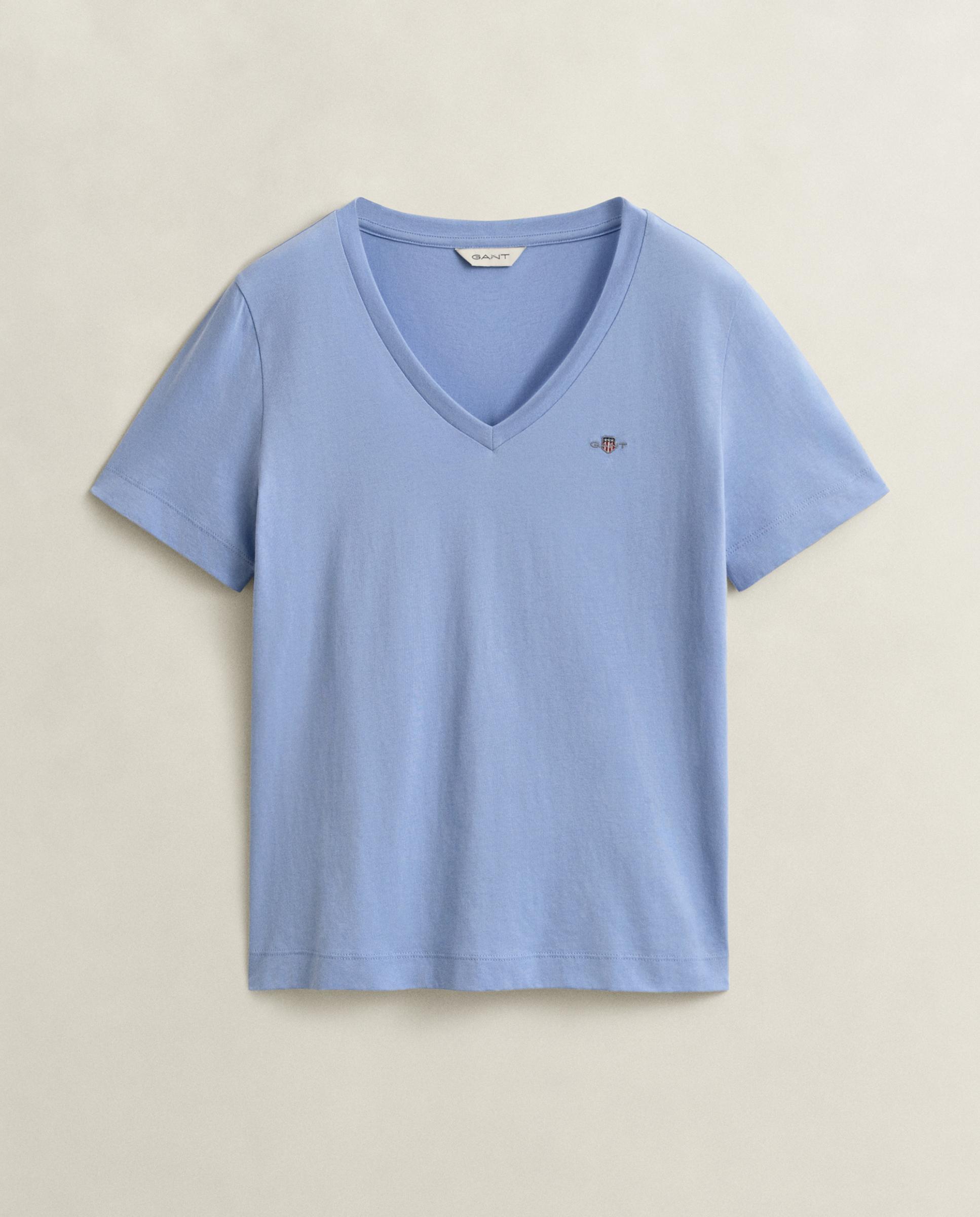 Camiseta de mujer de manga corta con logo - Gant - Azul claro Azul claro-5