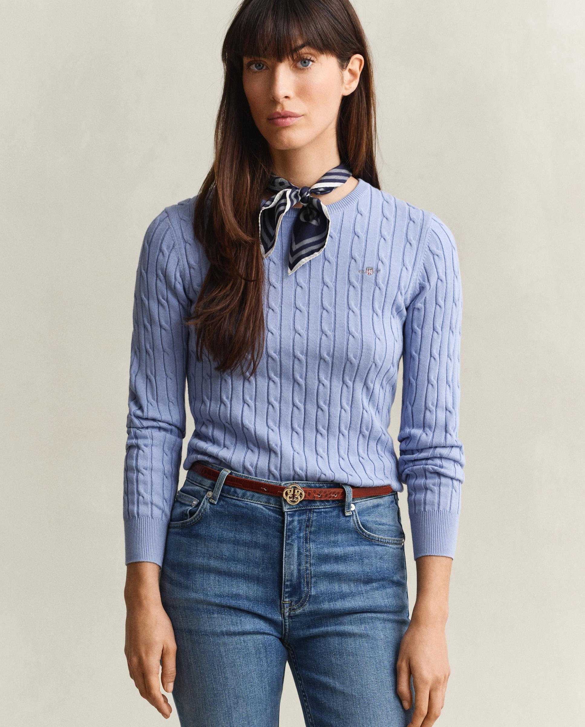 Jersey de mujer de manga larga con logo - Gant - Azul Azul-1