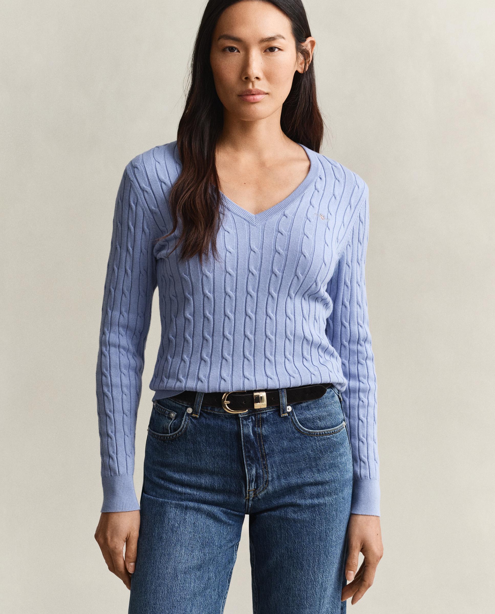 Jersey de mujer de manga larga con logo - Gant - Azul Azul-1