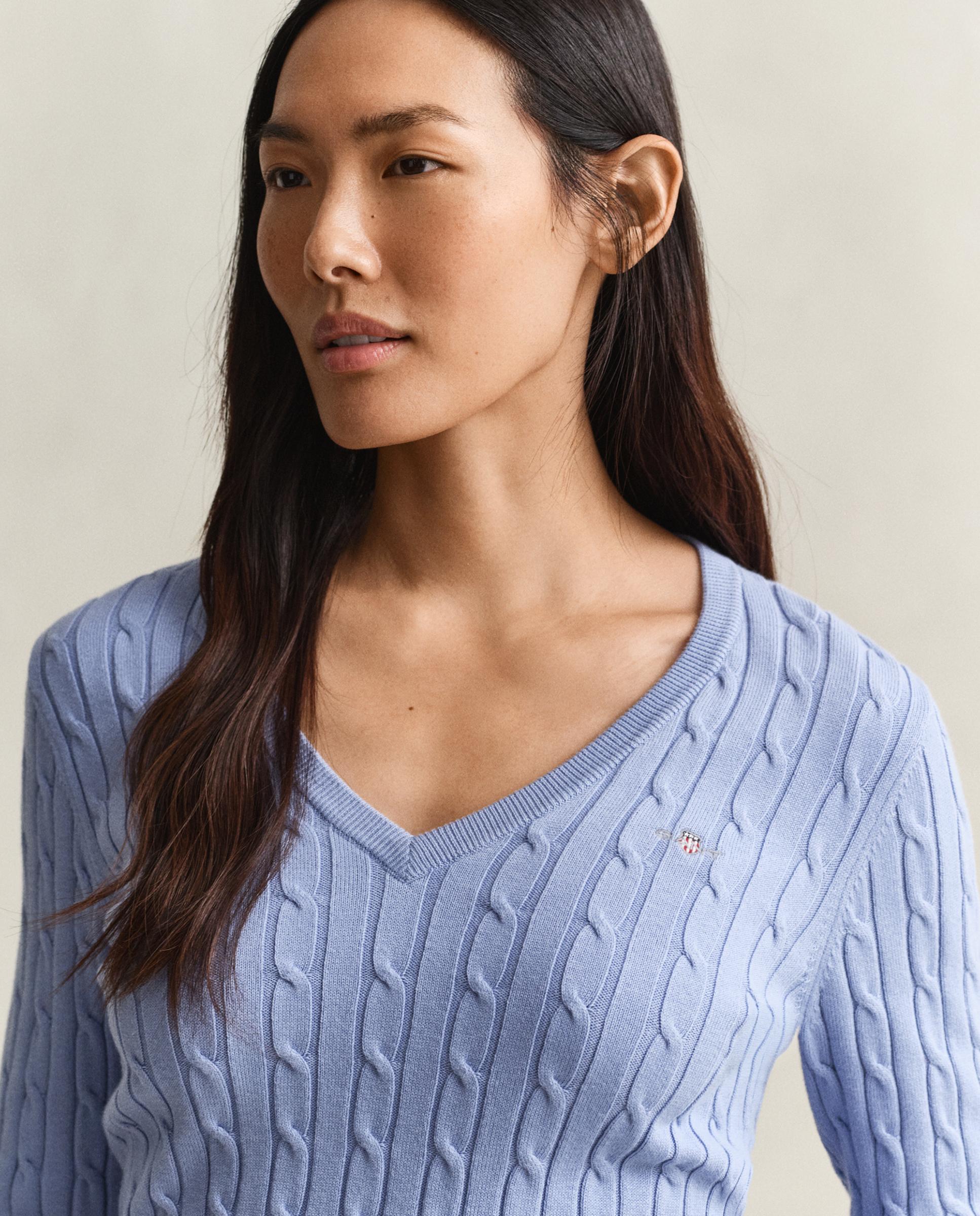 Jersey de mujer de manga larga con logo - Gant - Azul Azul-3