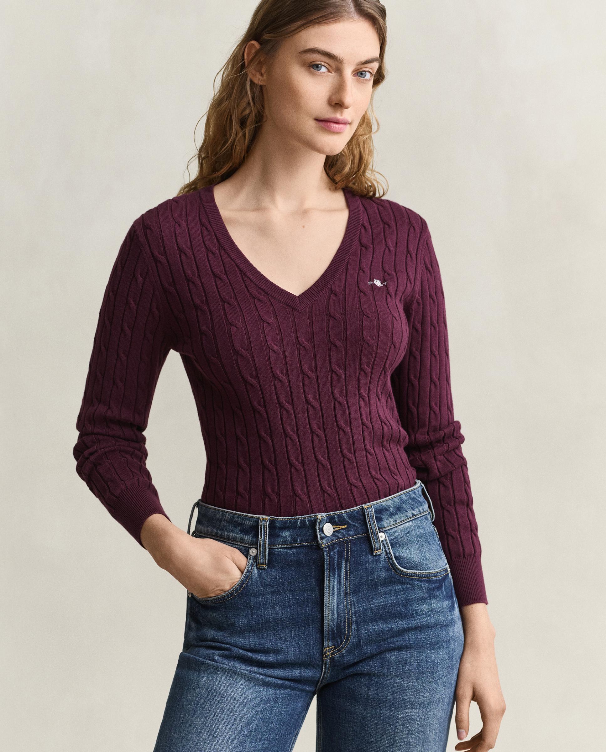 Imagen 0 de Jersey de mujer de manga larga con logo Burdeos