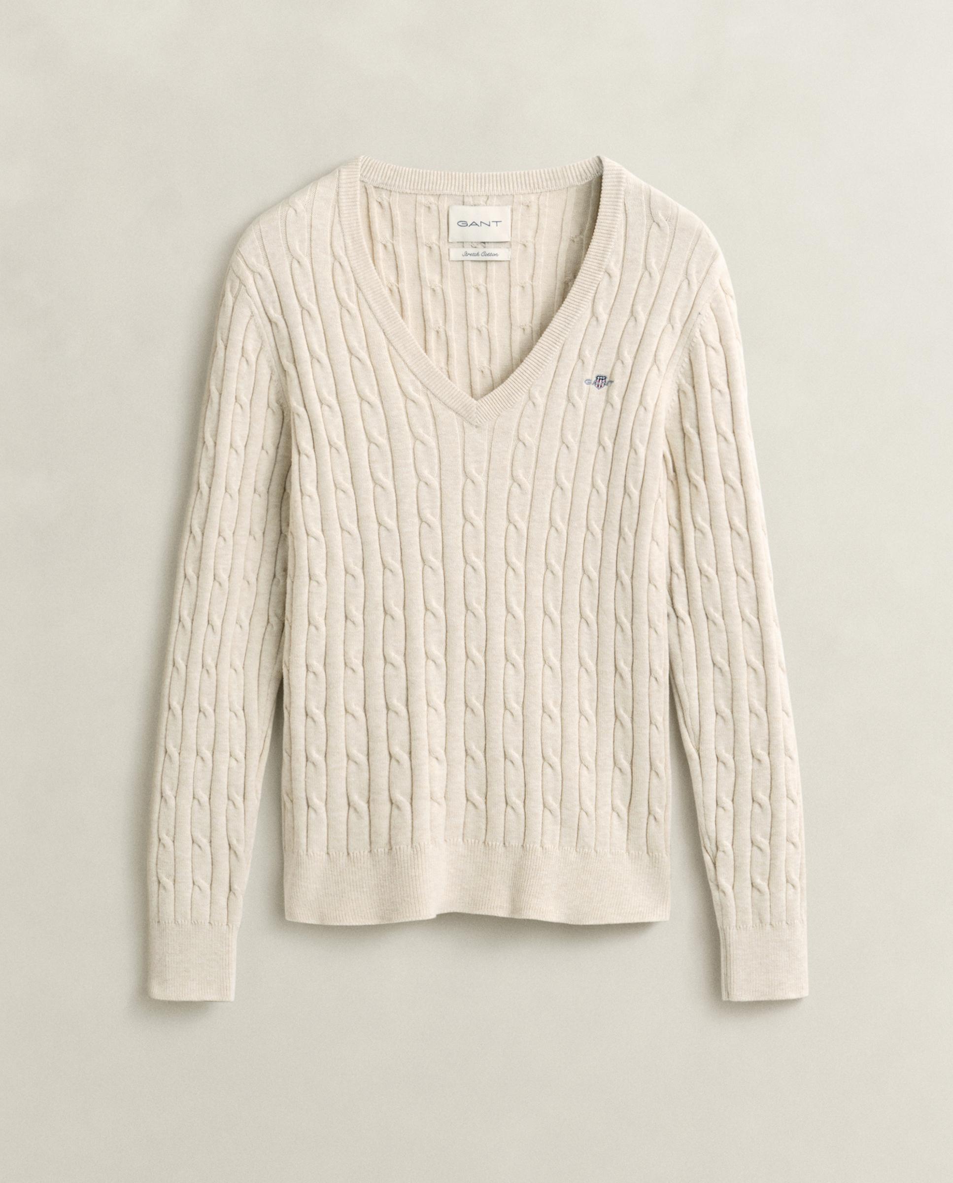 Jersey de mujer de manga larga con logo - Gant - Beige Beige-1