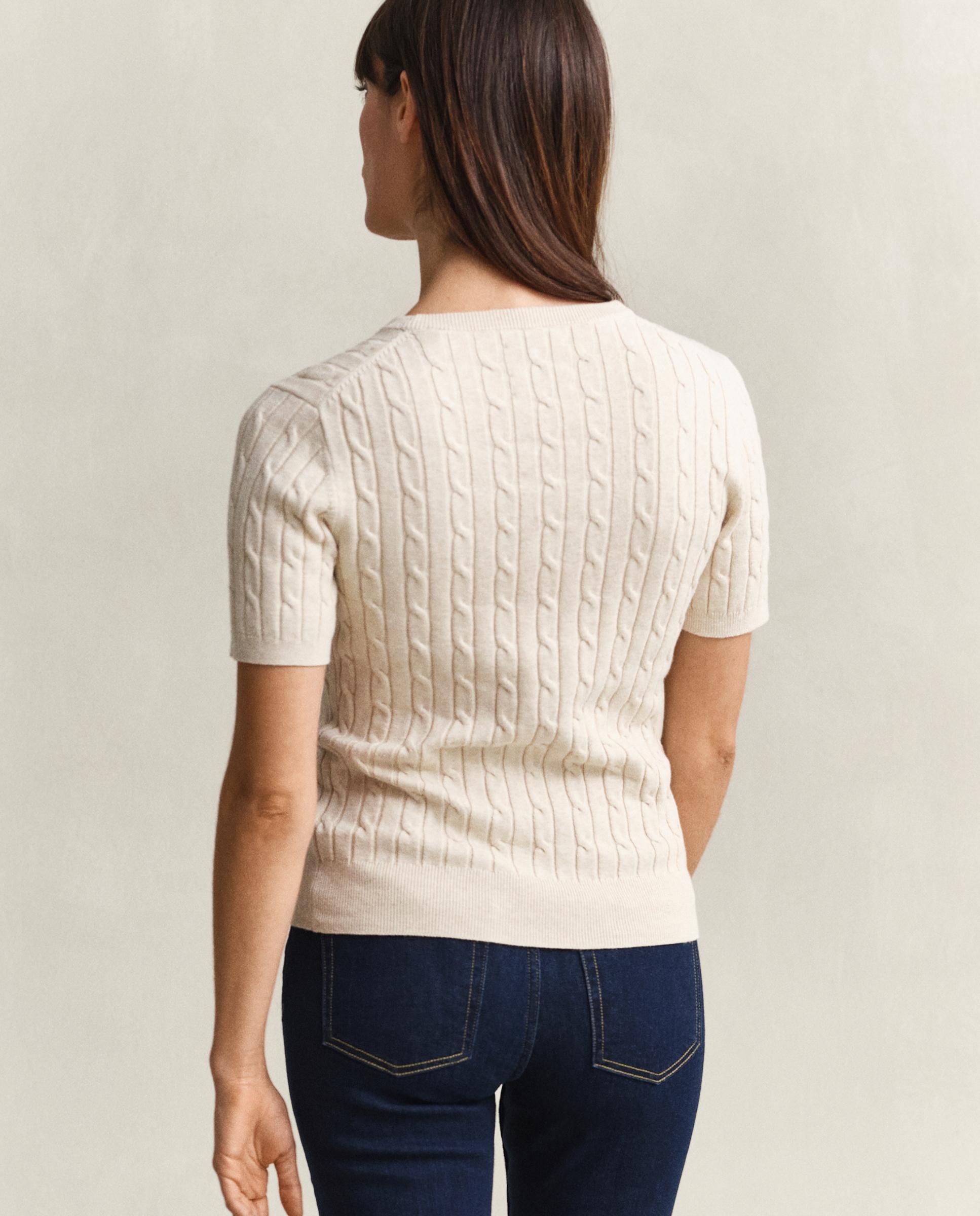 Jersey de mujer de manga corta con logo - Gant - Beige Beige-2
