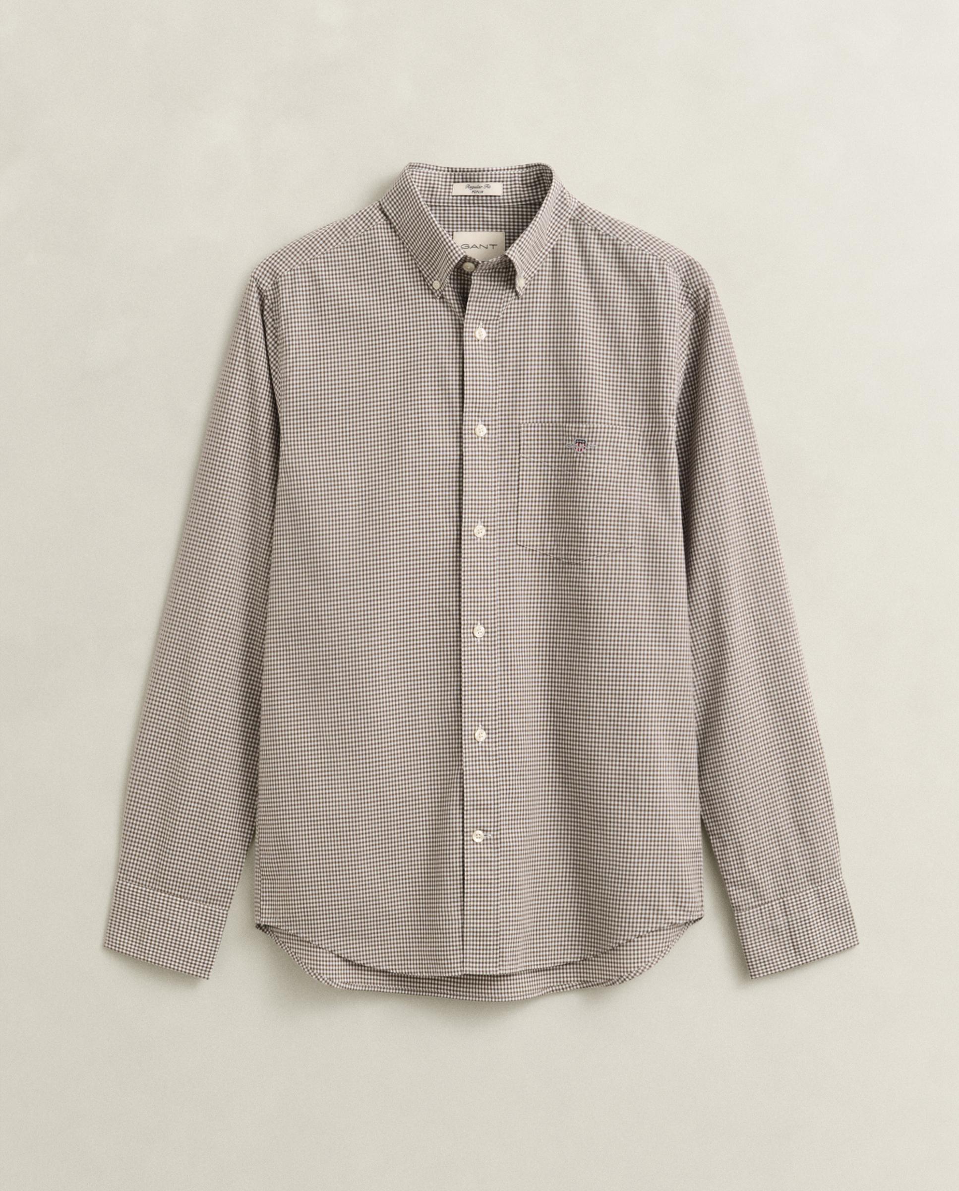 Camisa de hombre de clásica de manga larga - Gant - Gris Gris-5